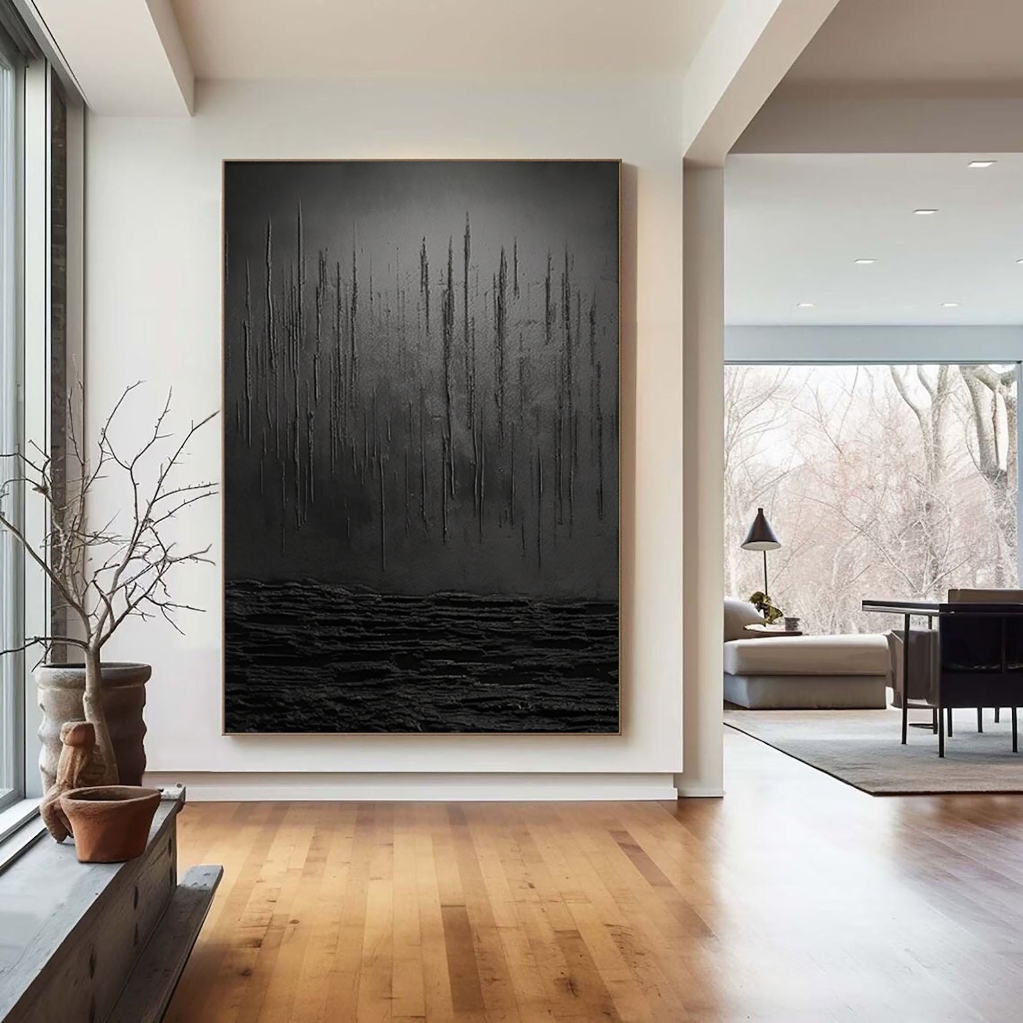 Black Minimalist Painting #BM 062