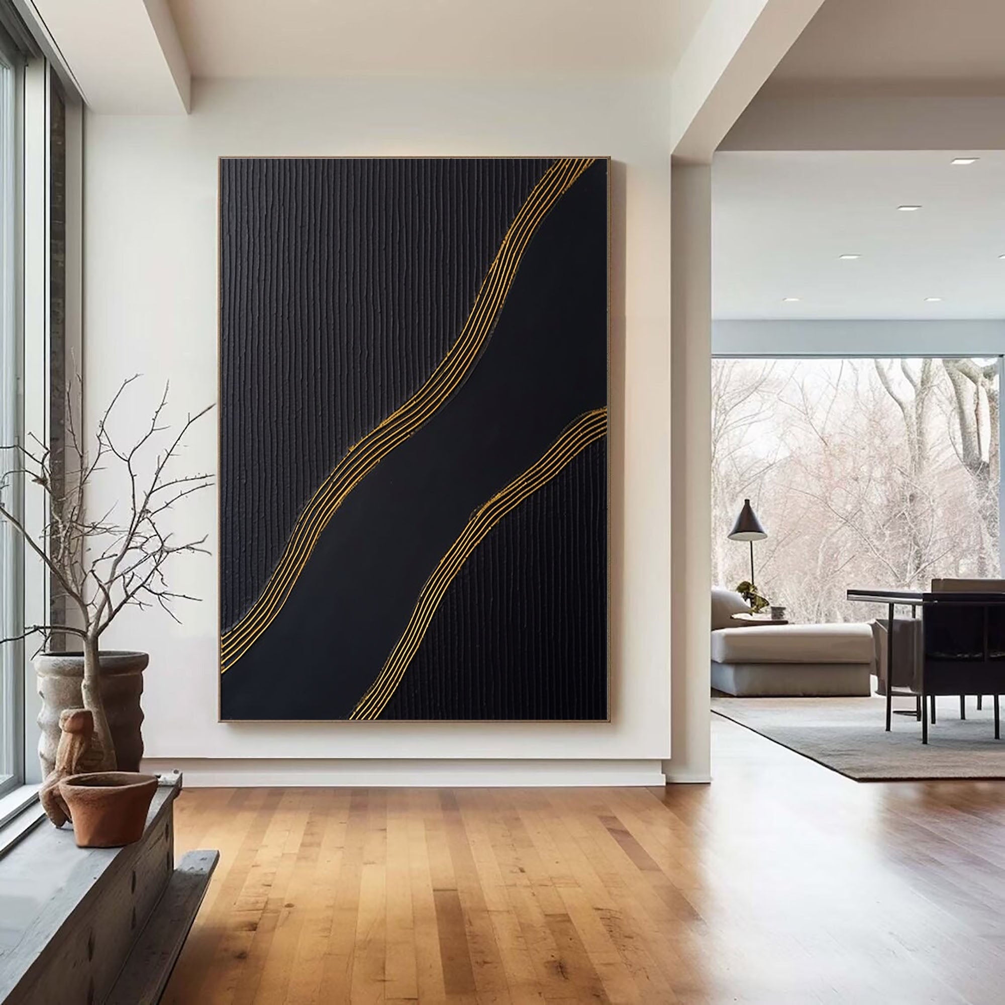 Black Minimalist Painting #BM 063