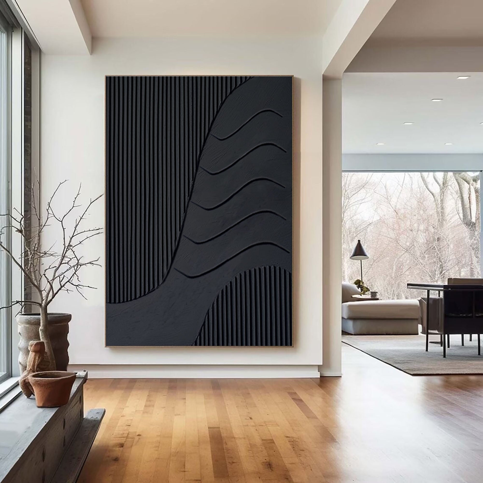 Black Minimalist Painting #BM 074