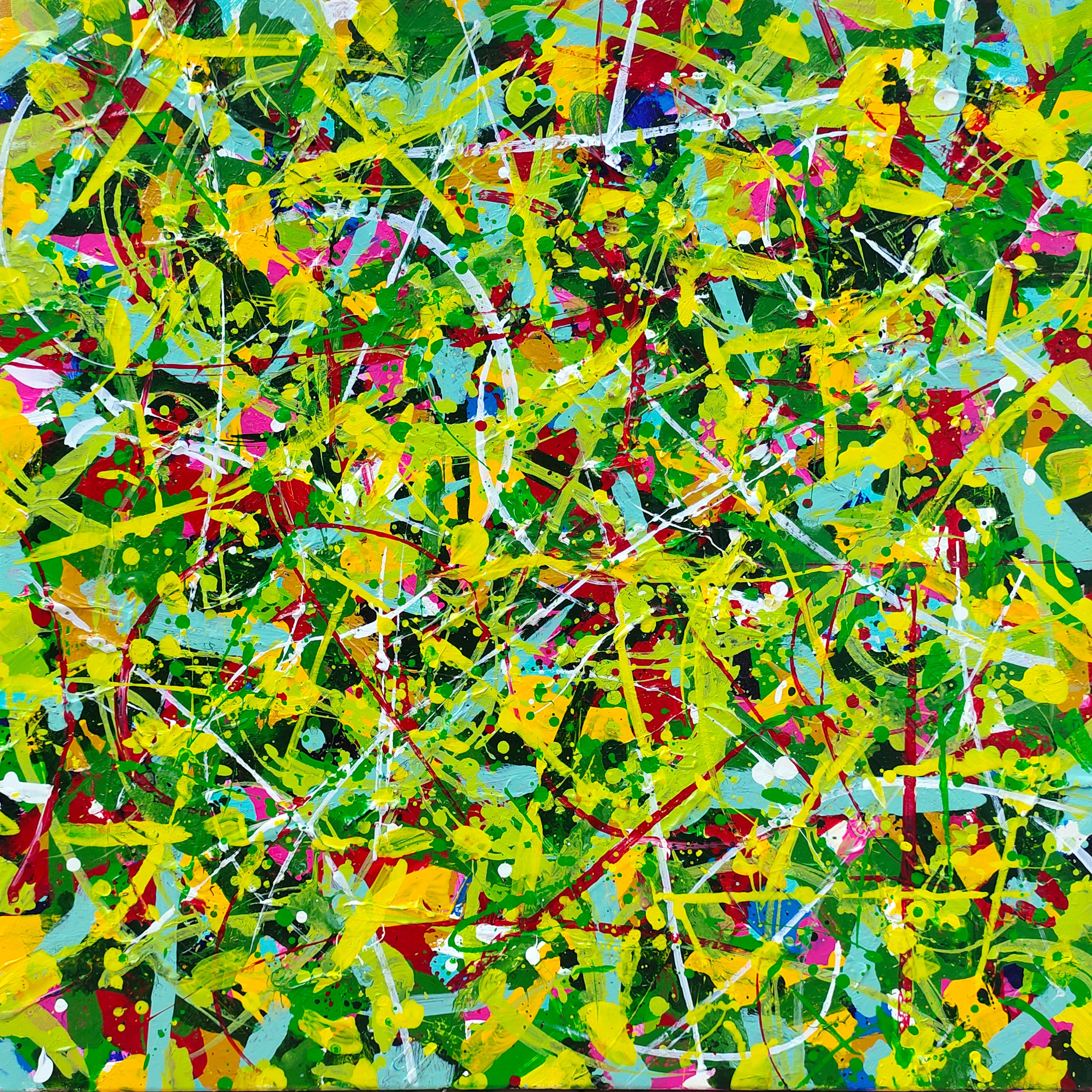 Green Square Abstract Art #IS77