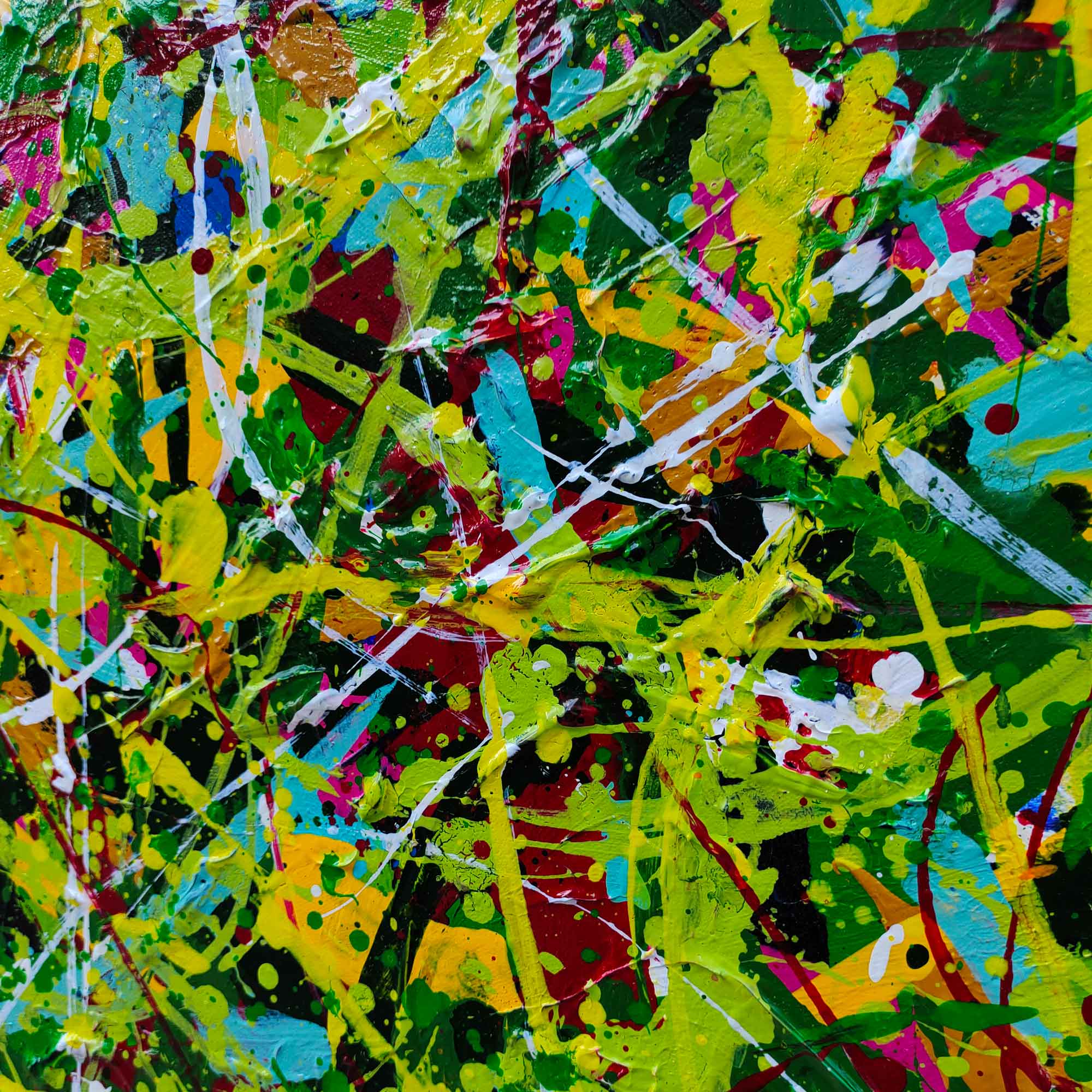 Green Square Abstract Art #IS77