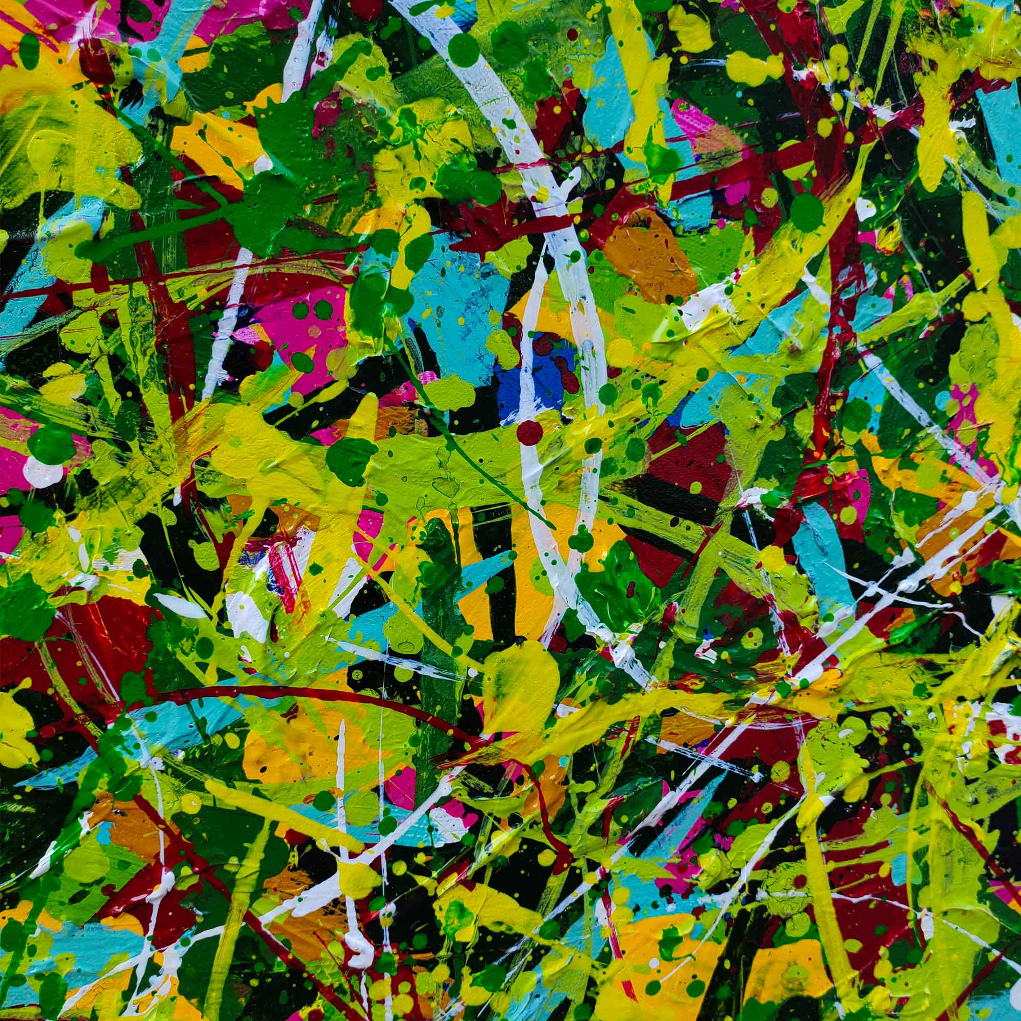 Green Square Abstract Art #IS77