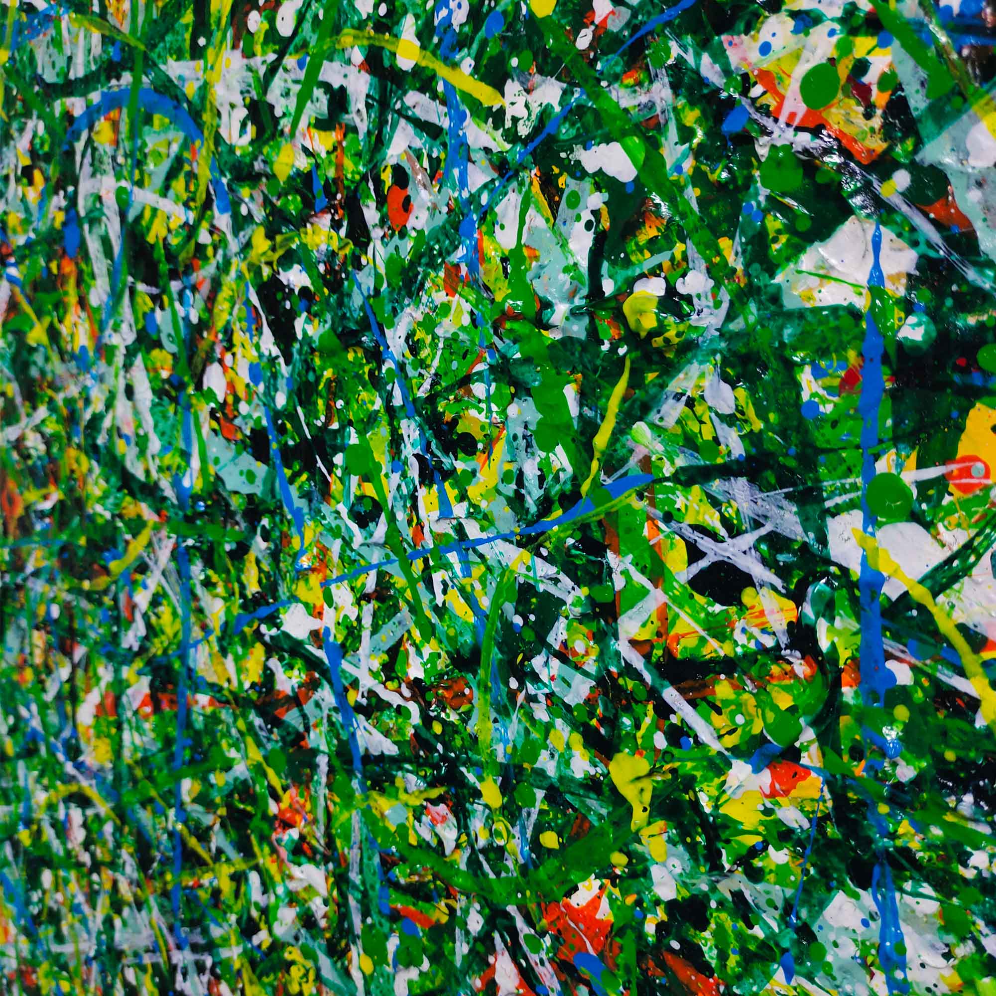 Green Horizontal Abstract Art #IS78