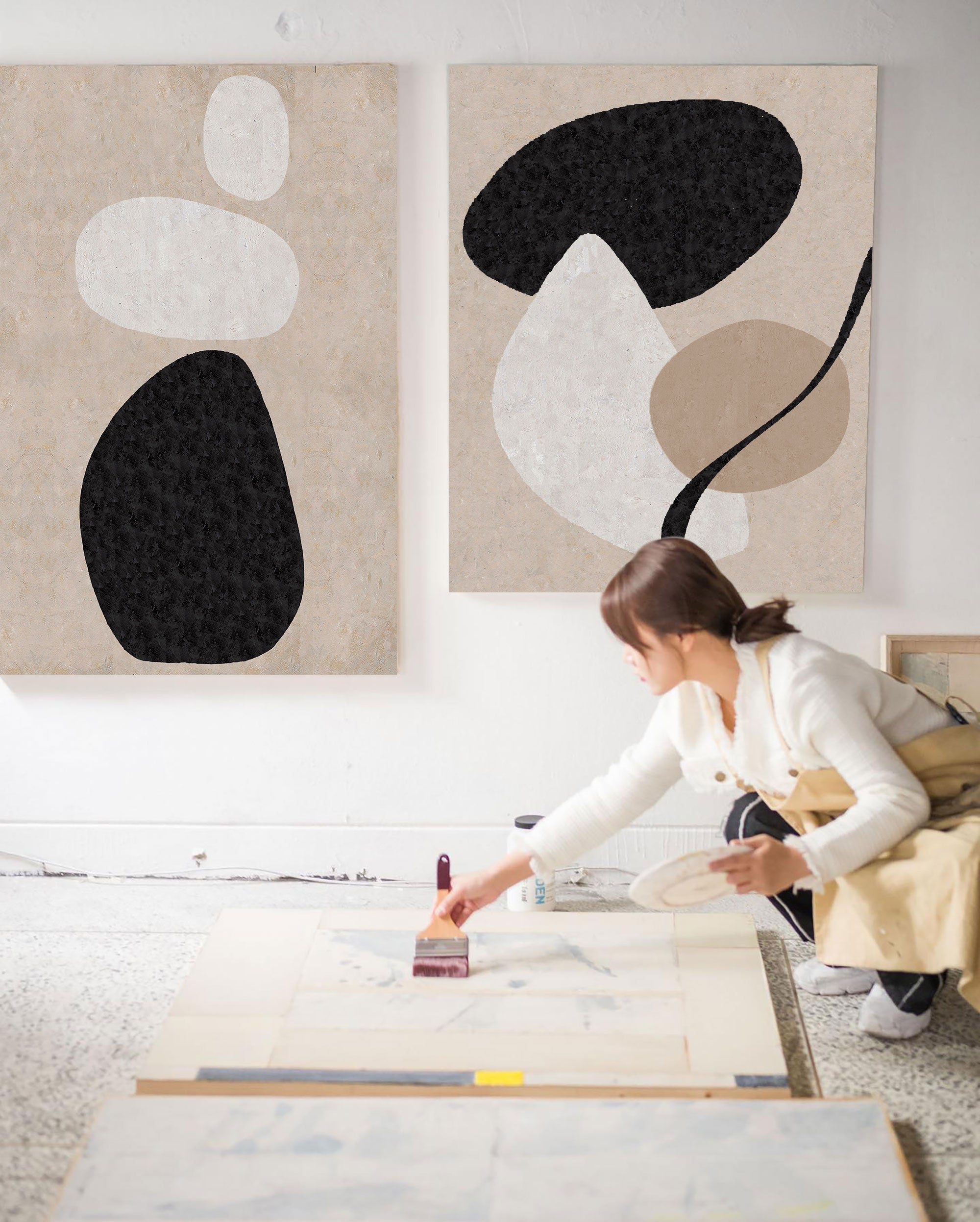 Beige abstrakte Kunst #ABAO33