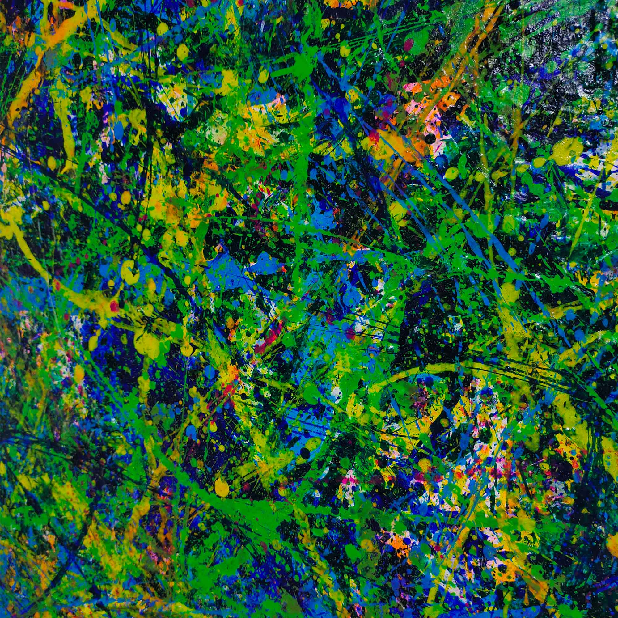 Green Square Abstract Art #IS83