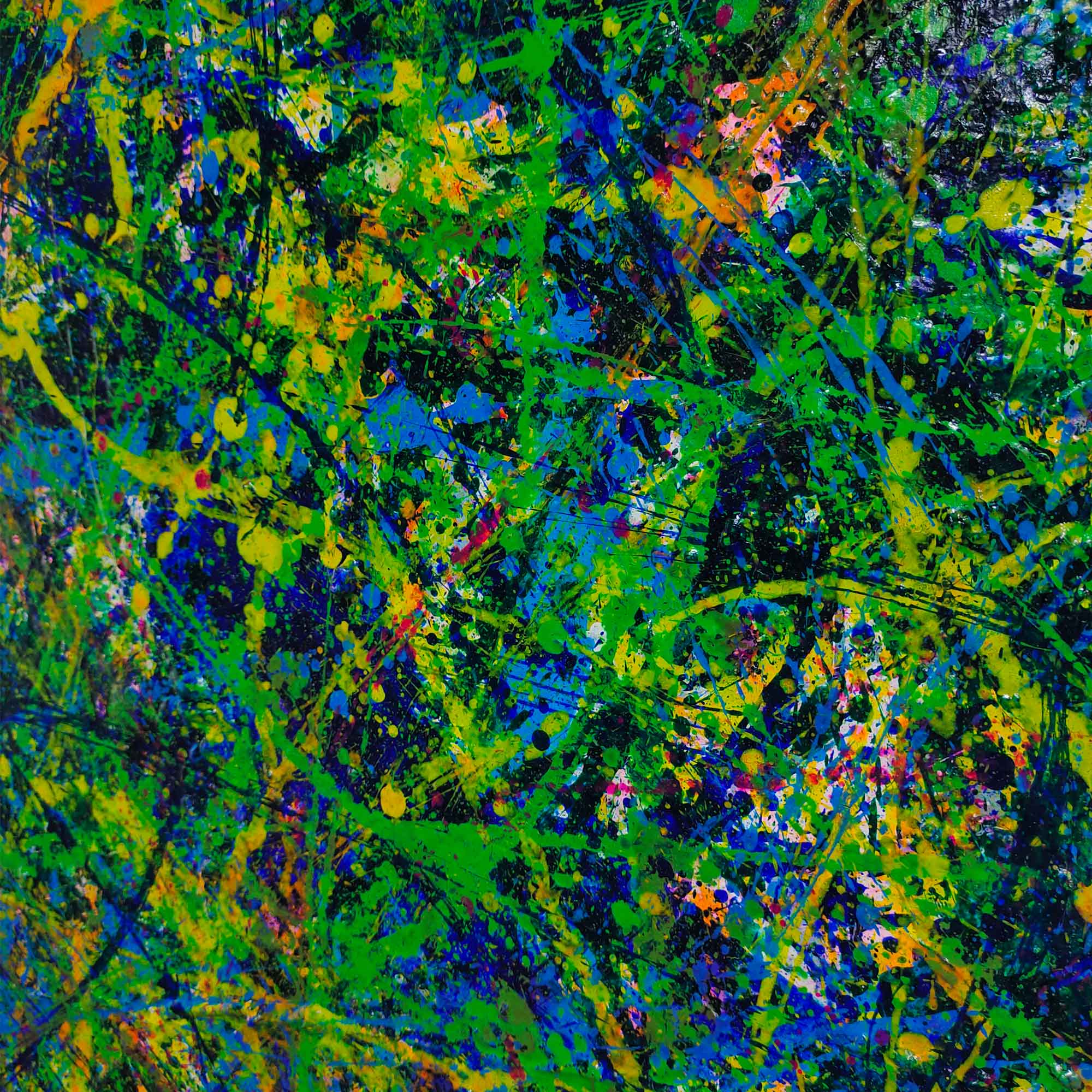 Green Square Abstract Art #IS83