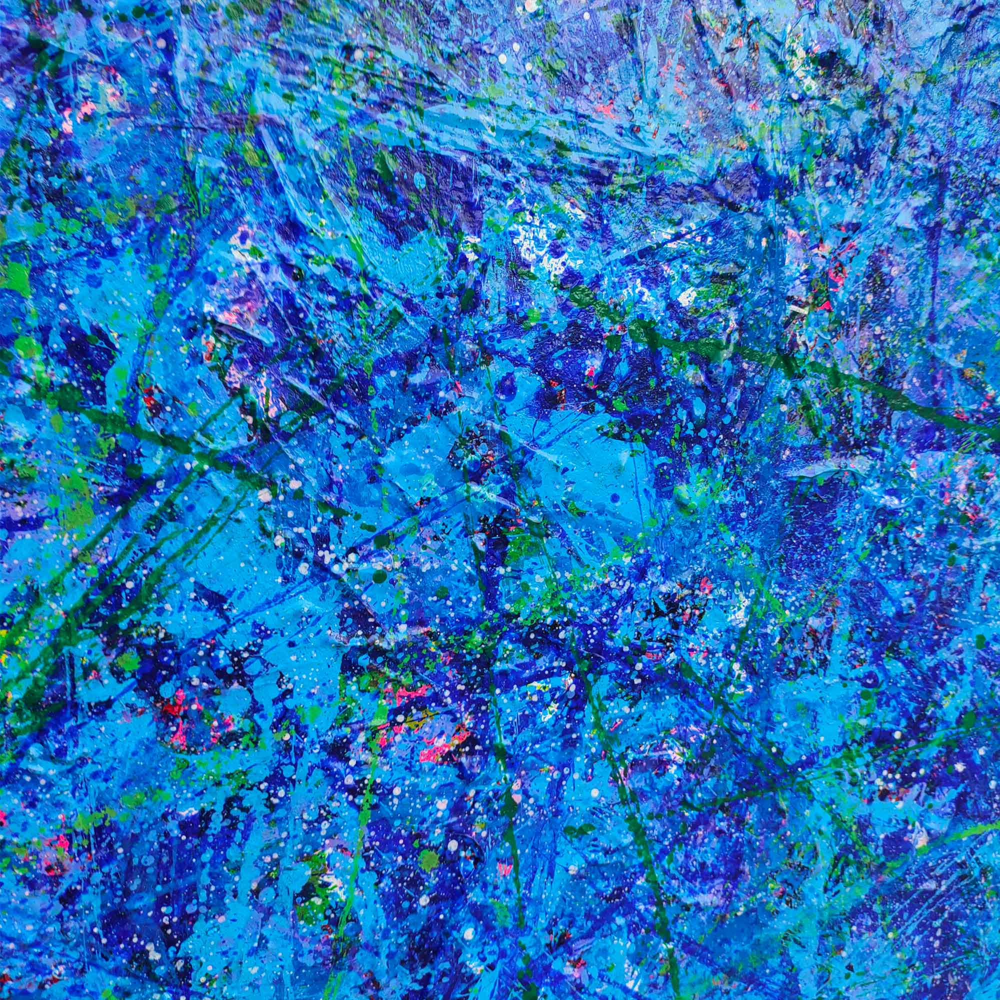 Blue Square Abstract Art #IS84