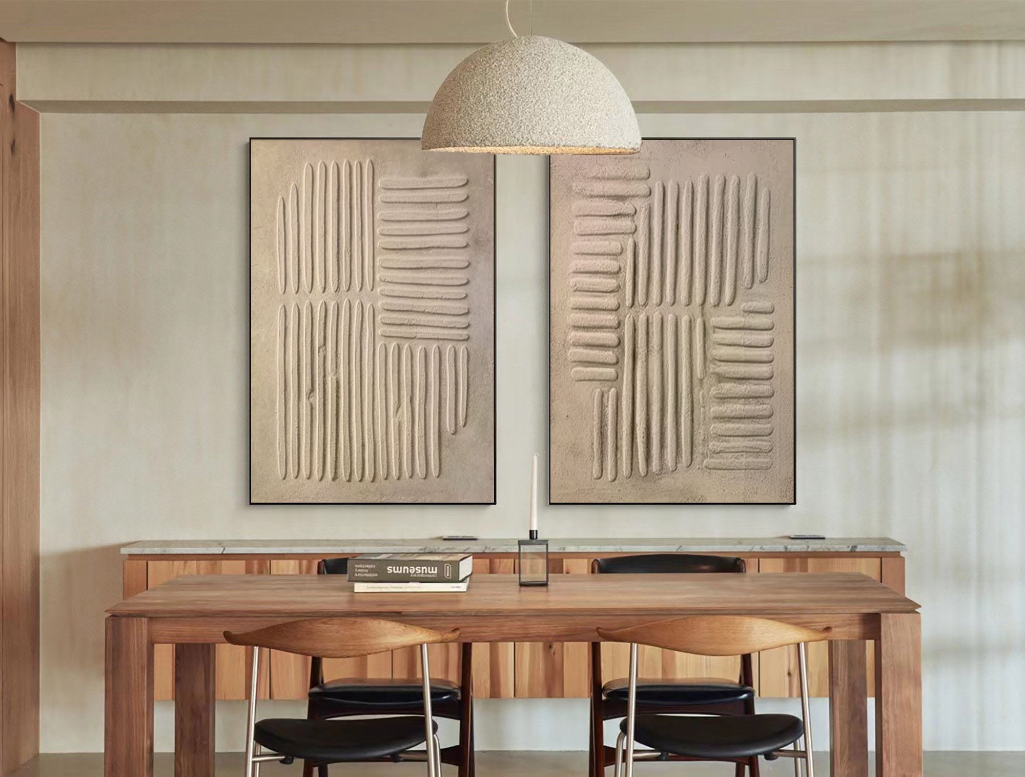 Beige & Brown Minimalist Painting Set Of 2 #BBS 022