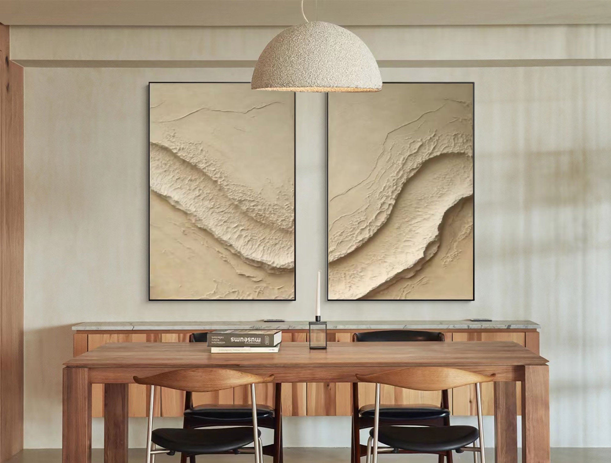 Abstract Beige Texture Wall Art Set #BBS 019
