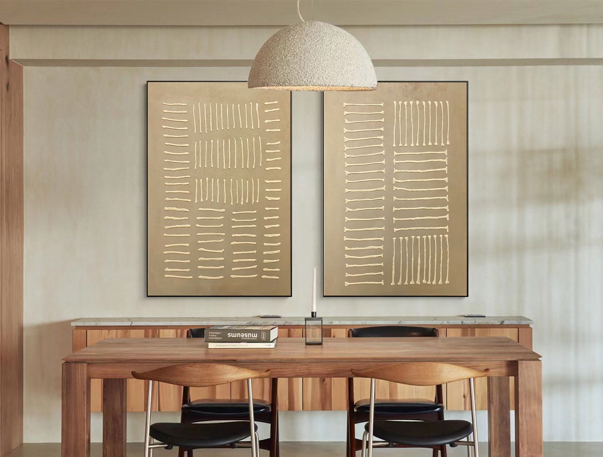 Beige & Brown Minimalist Painting Set Of 2 #BBS 023