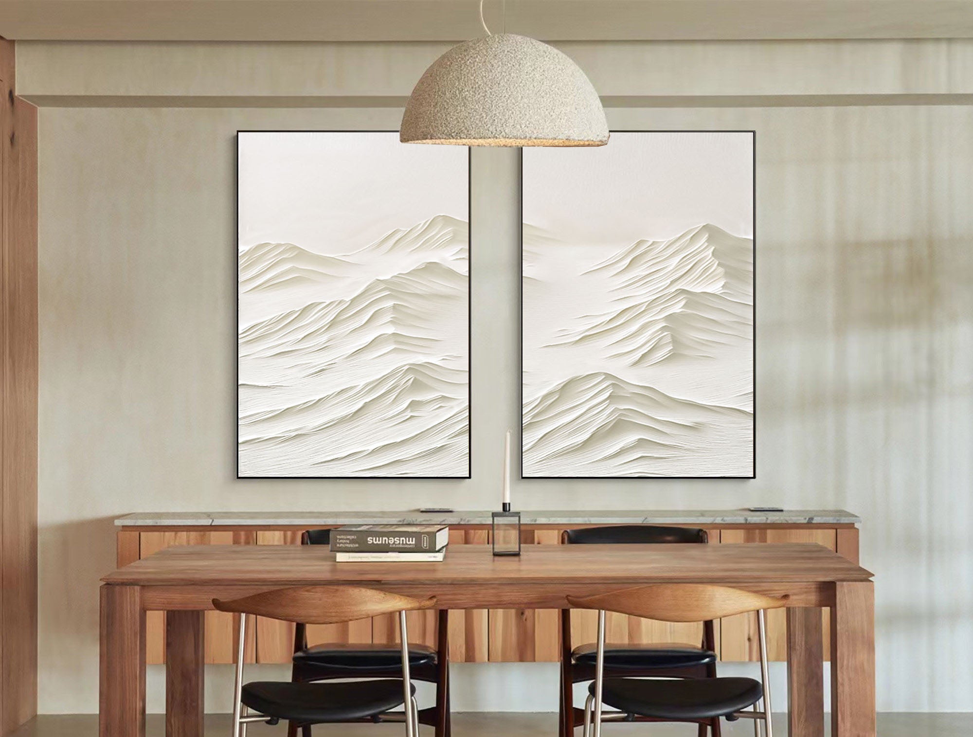 White Minimalist Painting Set Of 2 #WMS 028