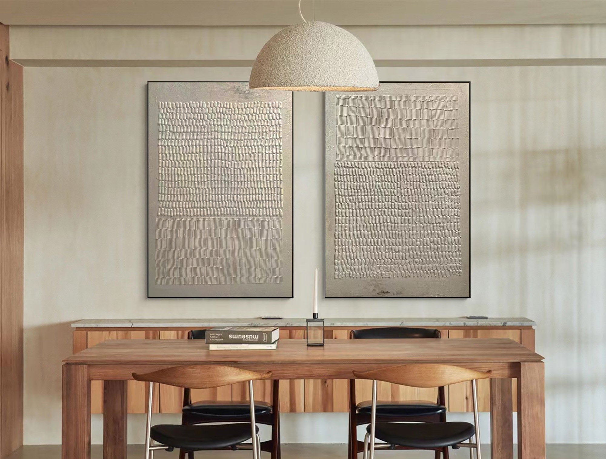 Beige & Brown Minimalist Painting Set Of 2 #BBS 016
