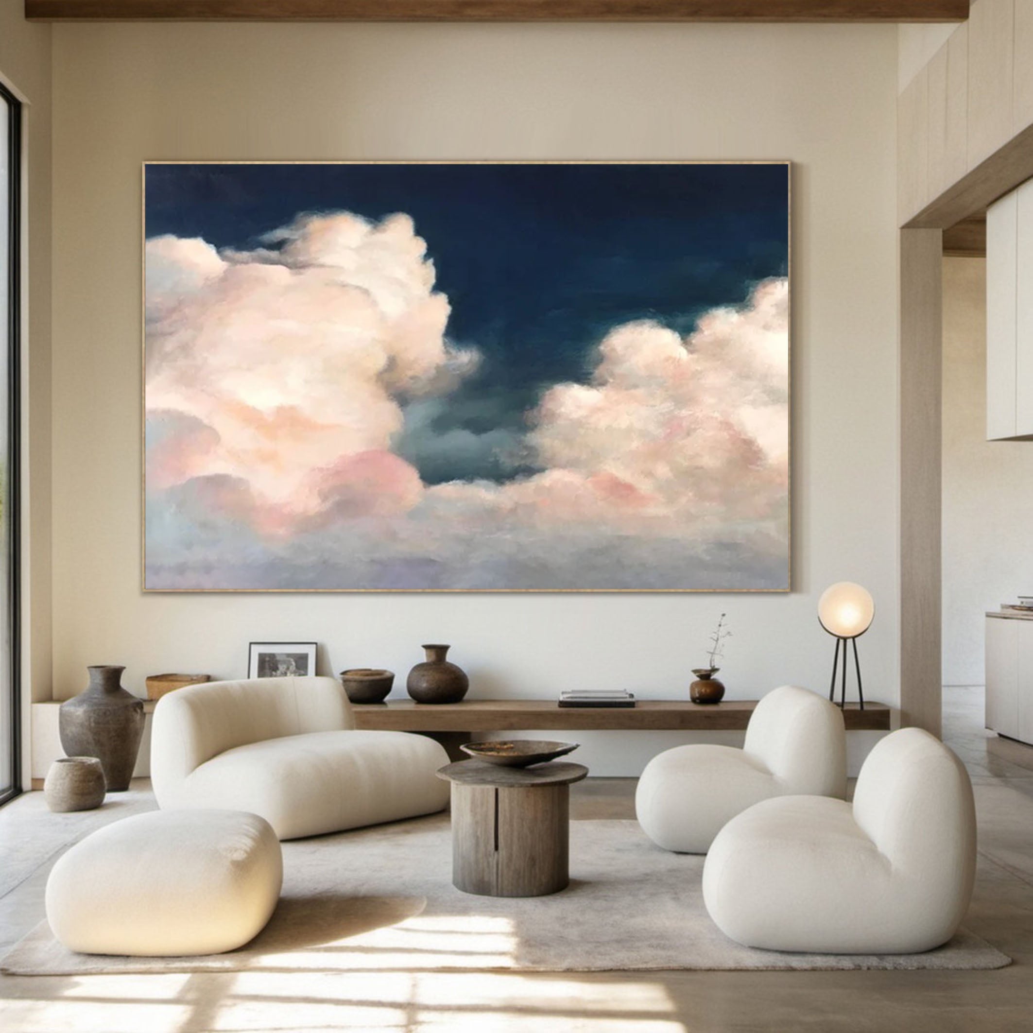 Ethereal Cloudscape Painting Elegant Wall Art for Living Spaces #SP 010