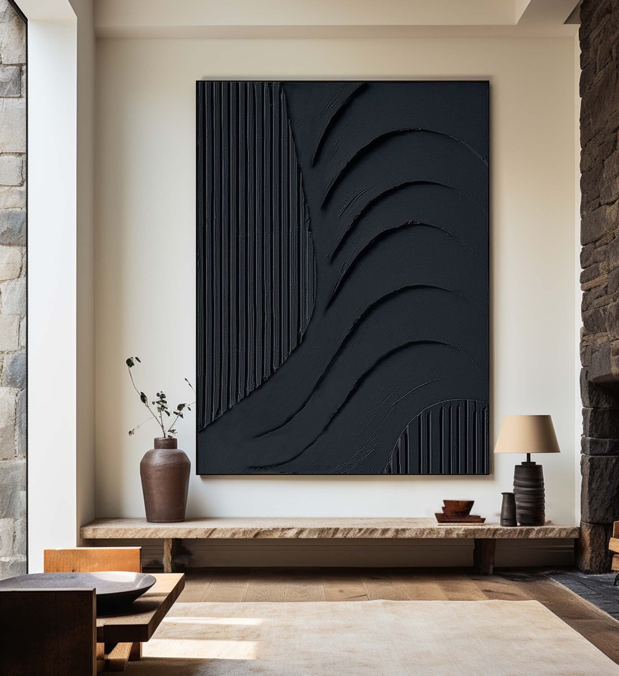Black Minimalist Painting #BM 057