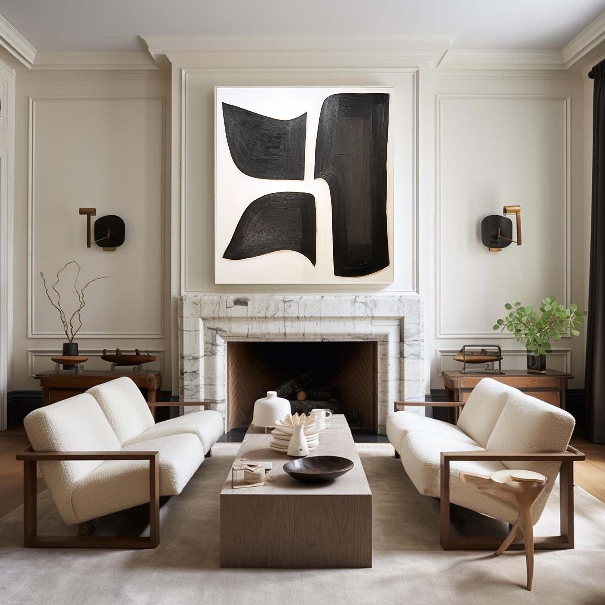 Black & White Abstract Painting #BWA 014