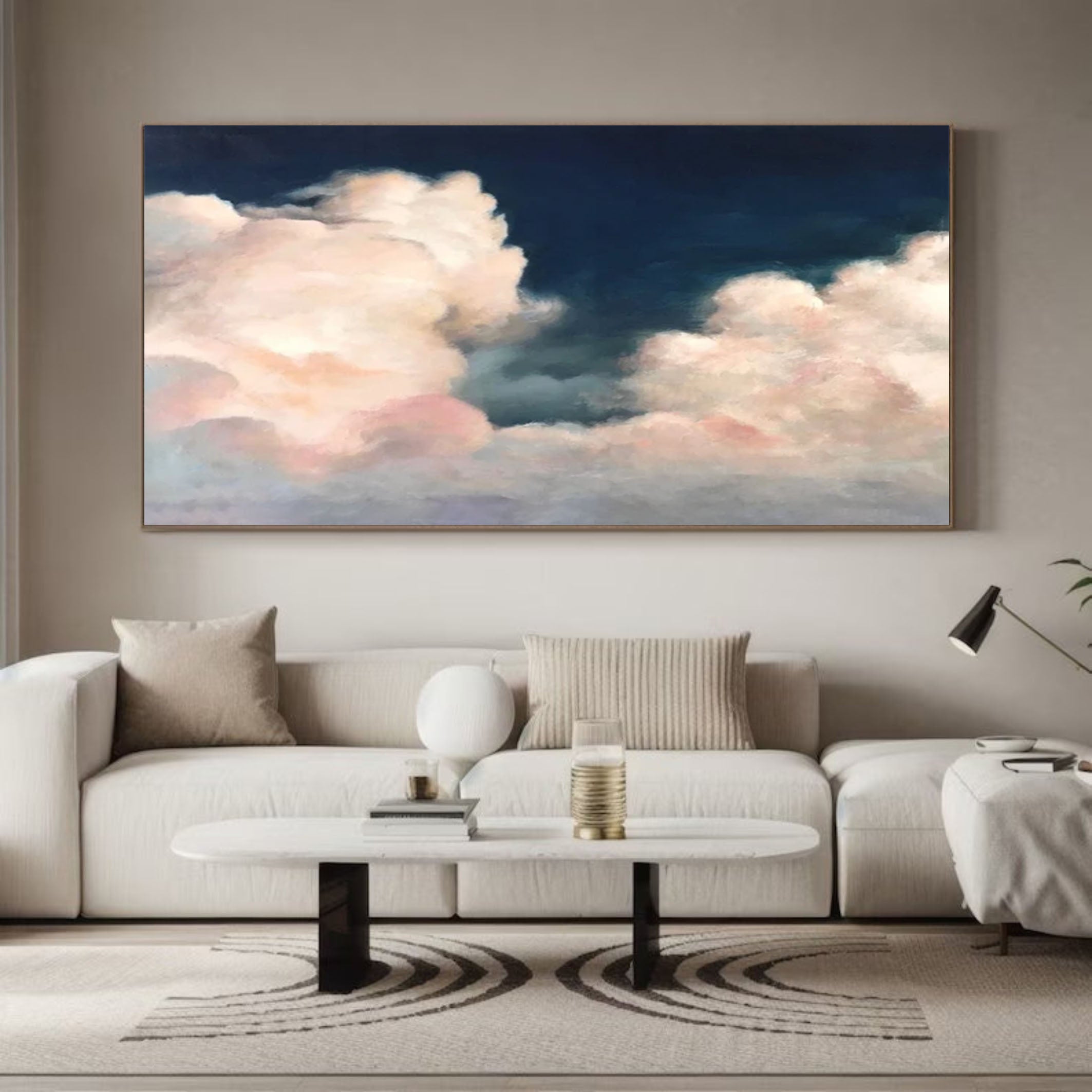Ethereal Cloudscape Painting Elegant Wall Art for Living Spaces #SP 010