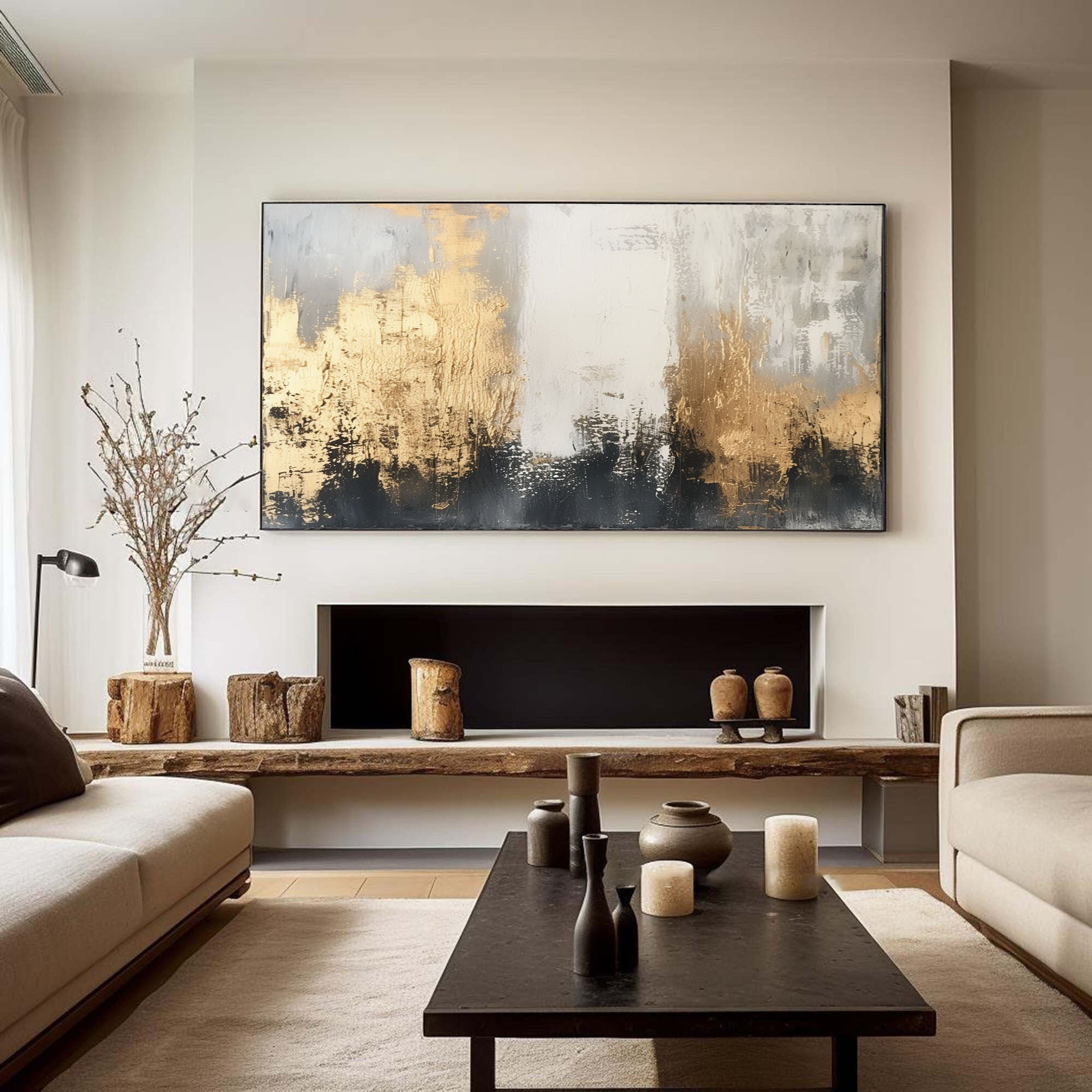 Beige & Brown Abstract Painting #BBA 059