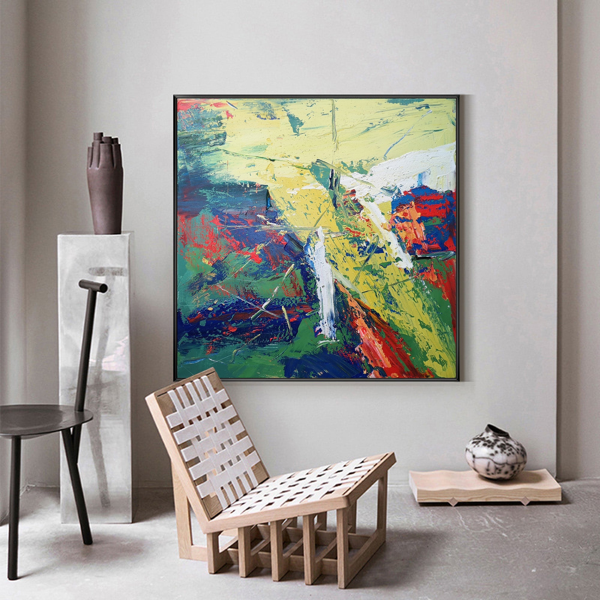 Blue Red Abstract Painting #IS17