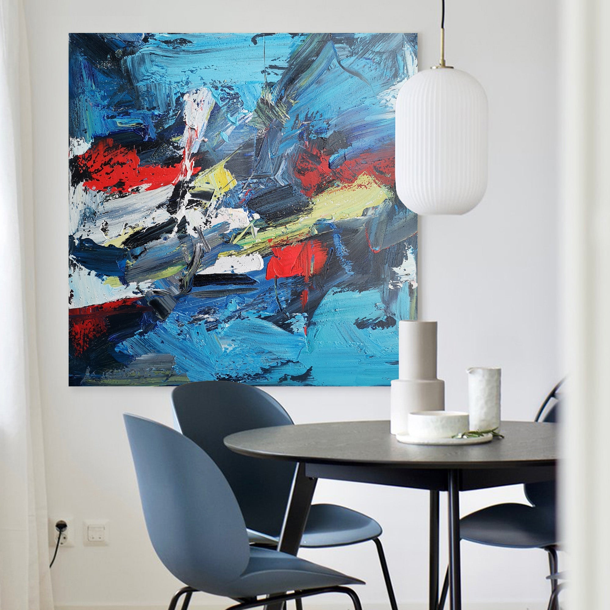 Blue Red Abstract Painting #IS15