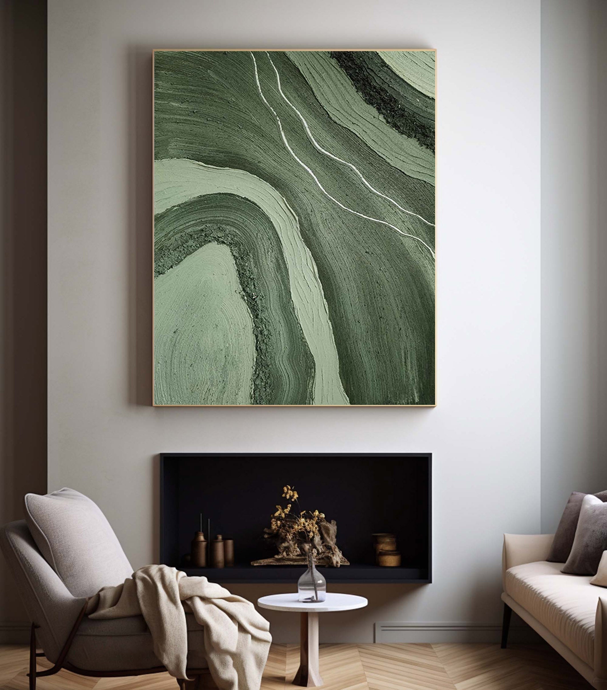 Blue & Green Minimalist Painting #BGM 021
