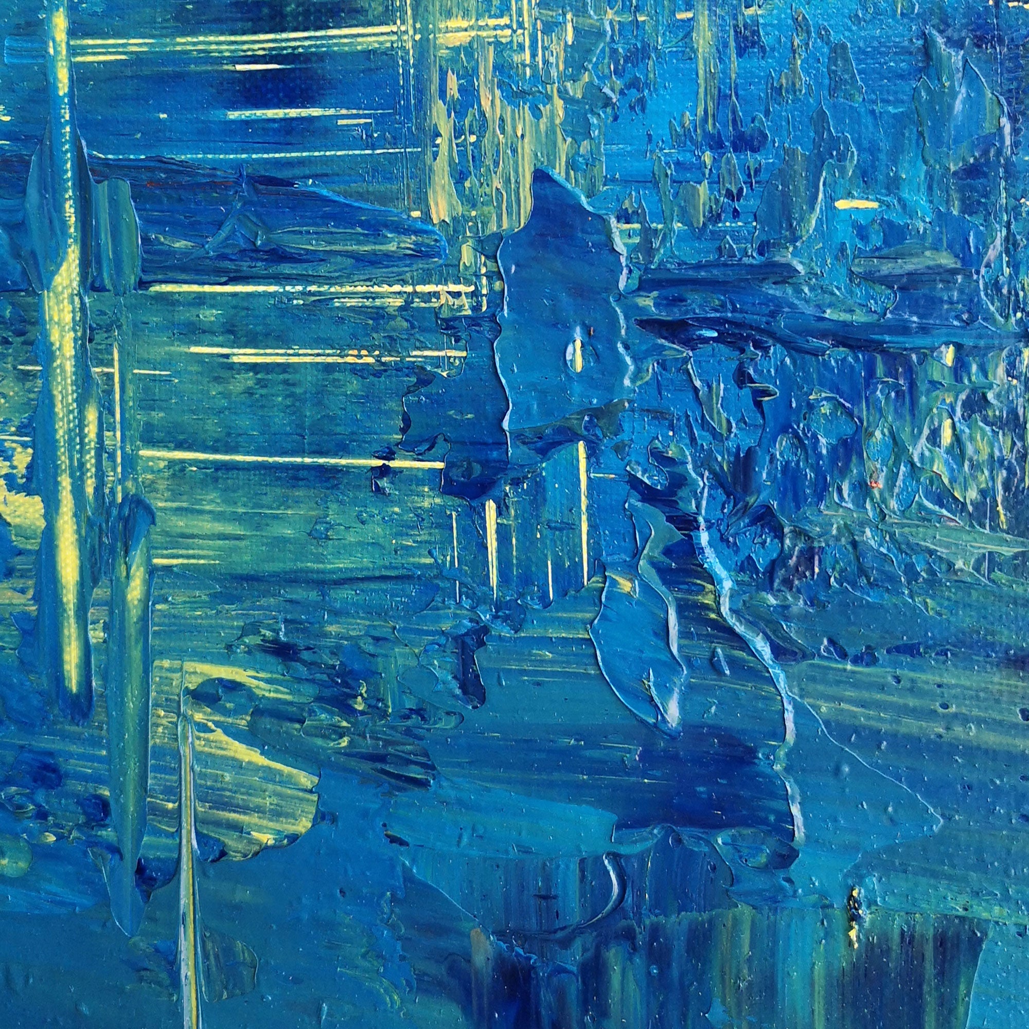 Blue Yellow Abstract Art #IS08