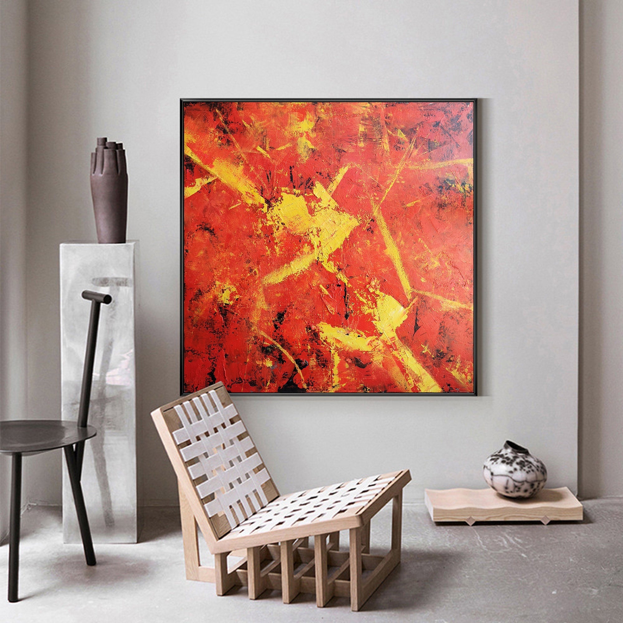 Red Yellow Abstract Art #IS13