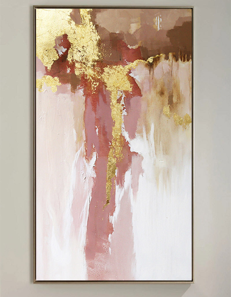 Gold Pink Abstract Painting #ABAV19