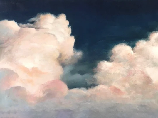 Ethereal Cloudscape Painting Elegant Wall Art for Living Spaces #SP 010
