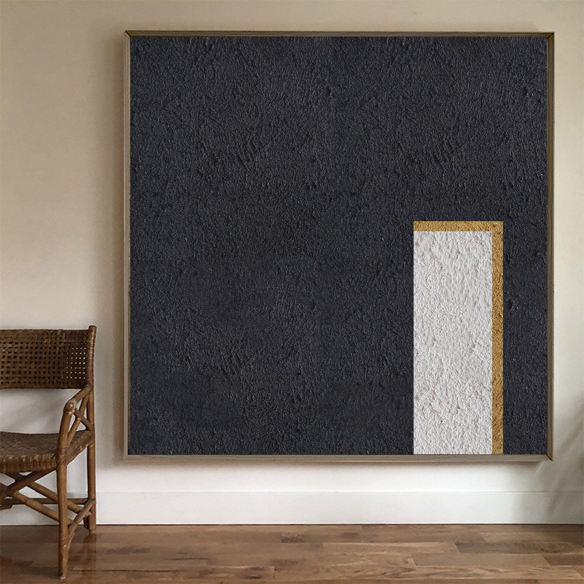Black White Gold Minimalist Painting #ABAS35