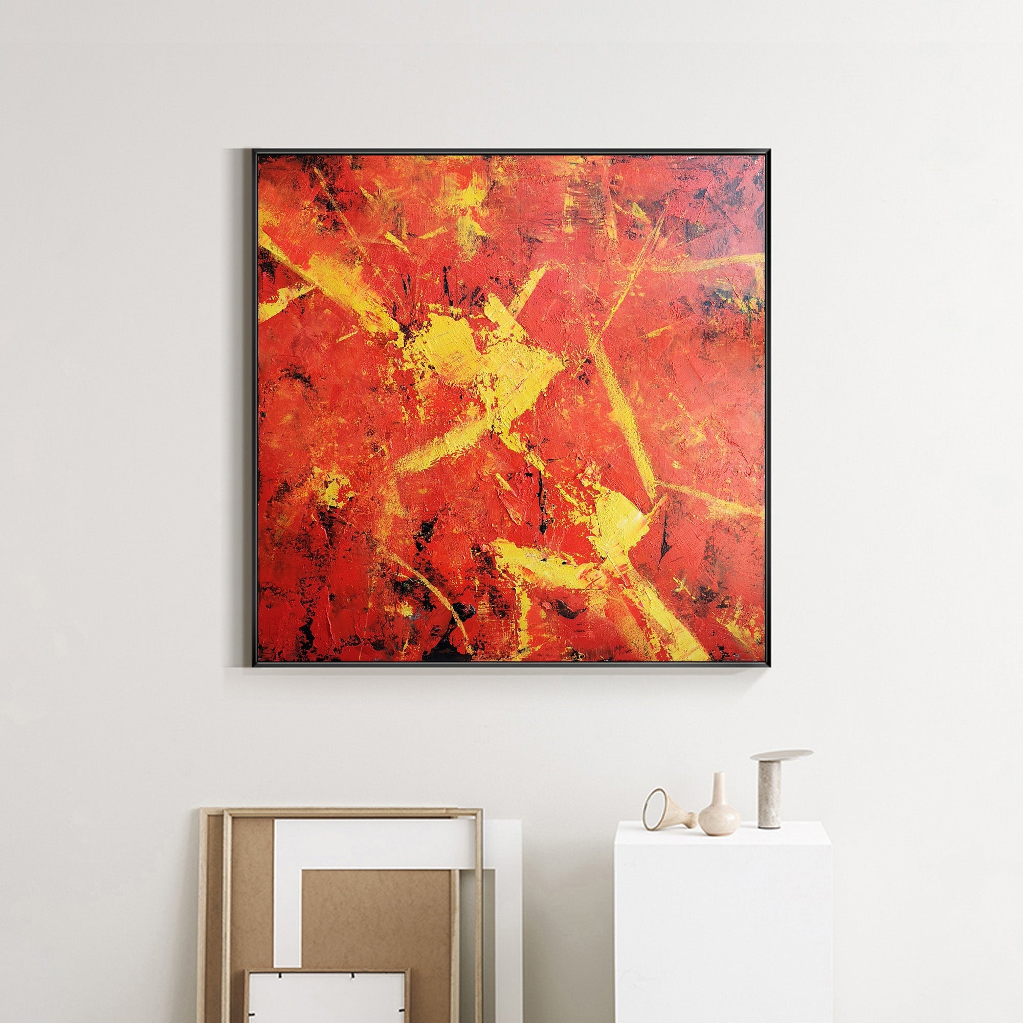 Red Yellow Abstract Art #IS13