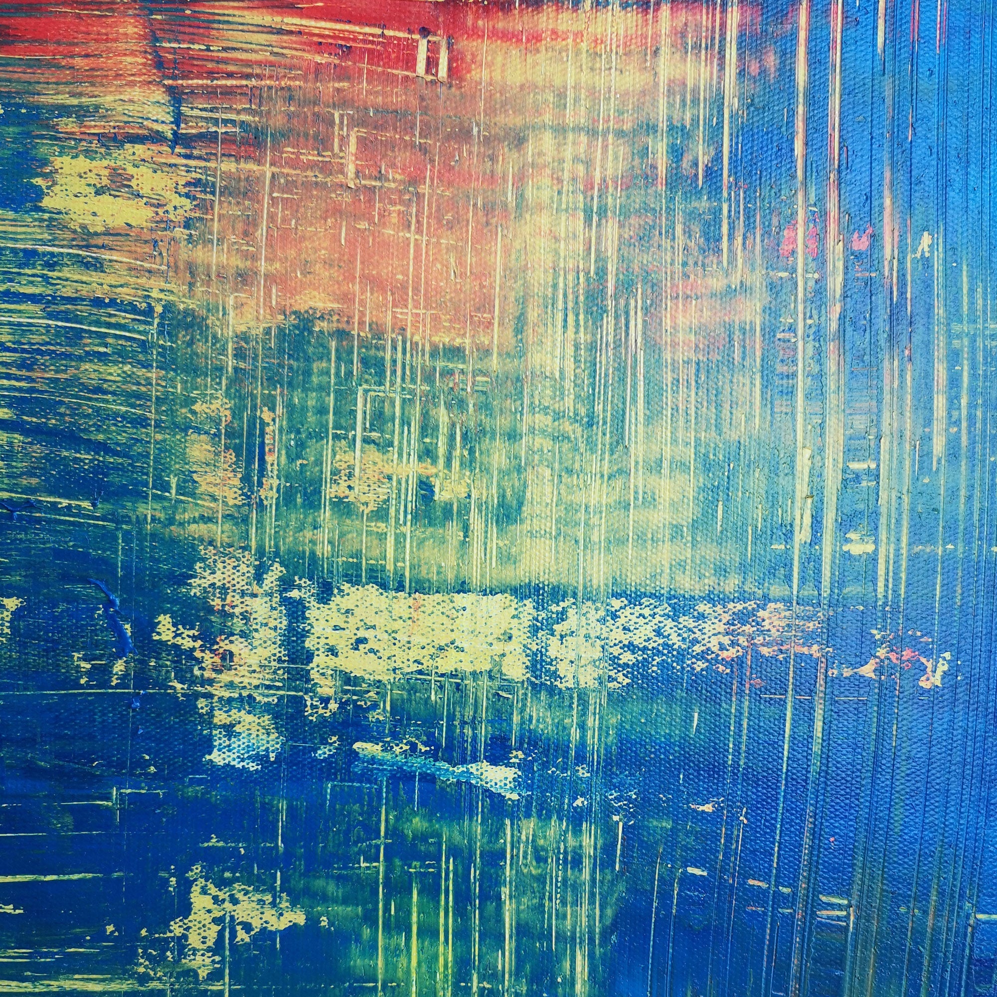 Blue Yellow Abstract Art #IS08
