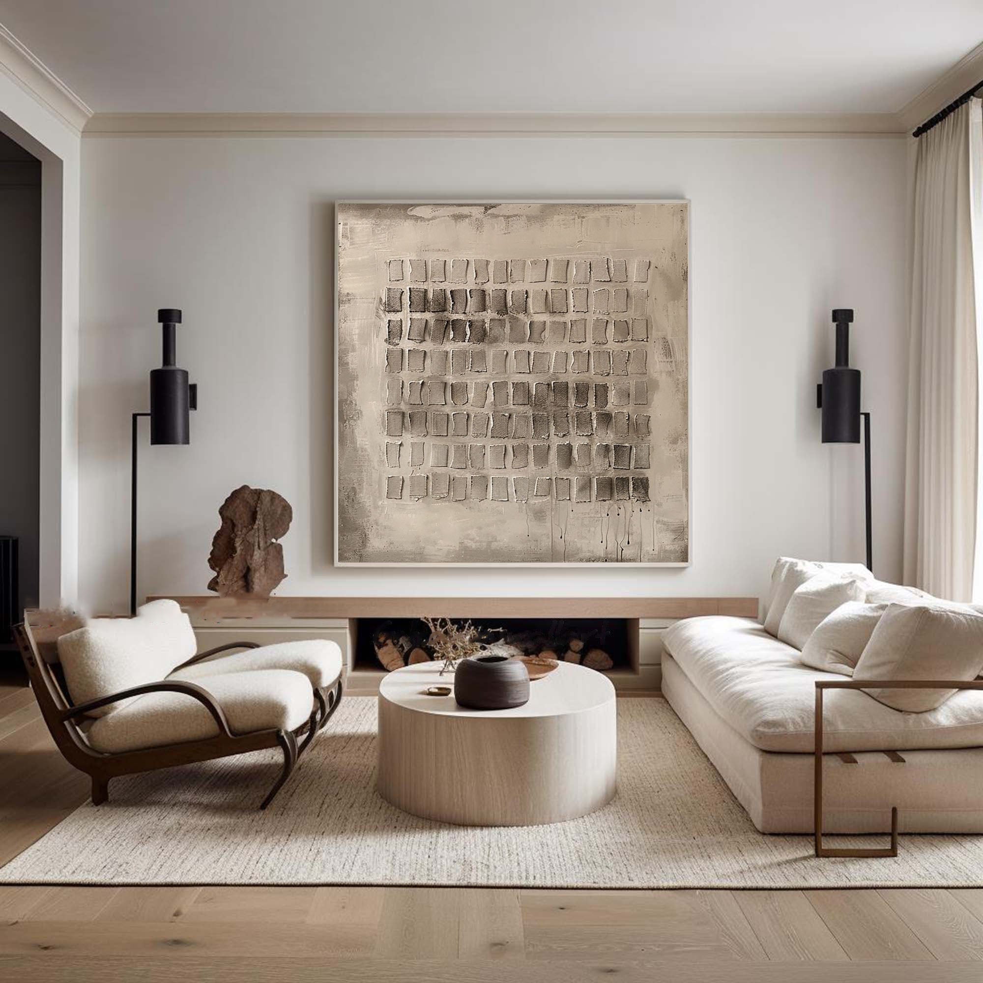 Beige & Brown Abstract Painting #BBA 044