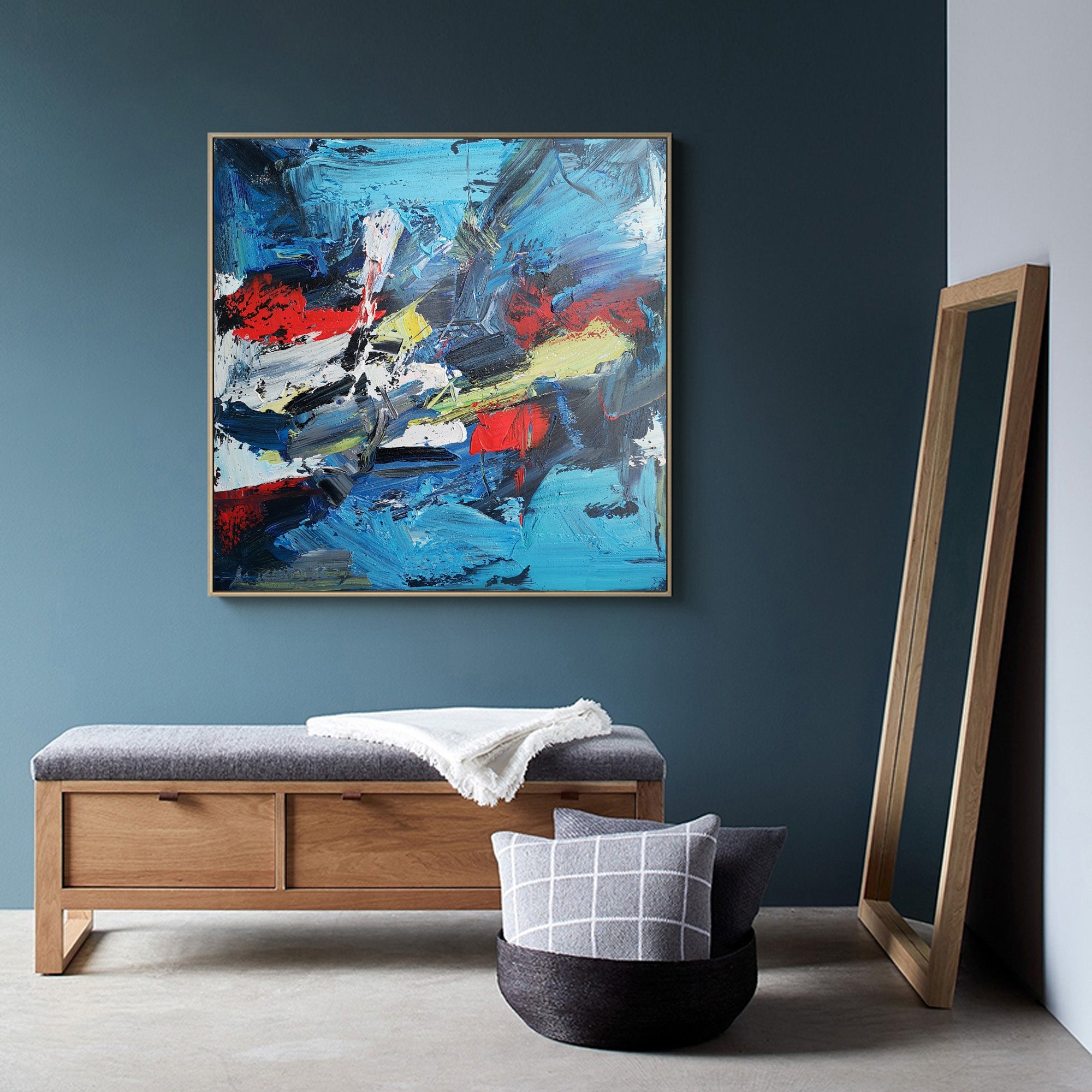 Blue Red Abstract Painting #IS15