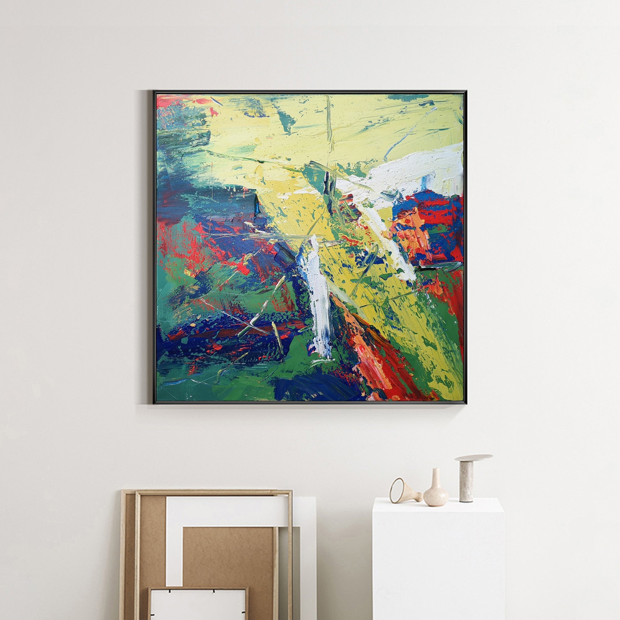 Blue Red Abstract Painting #IS17