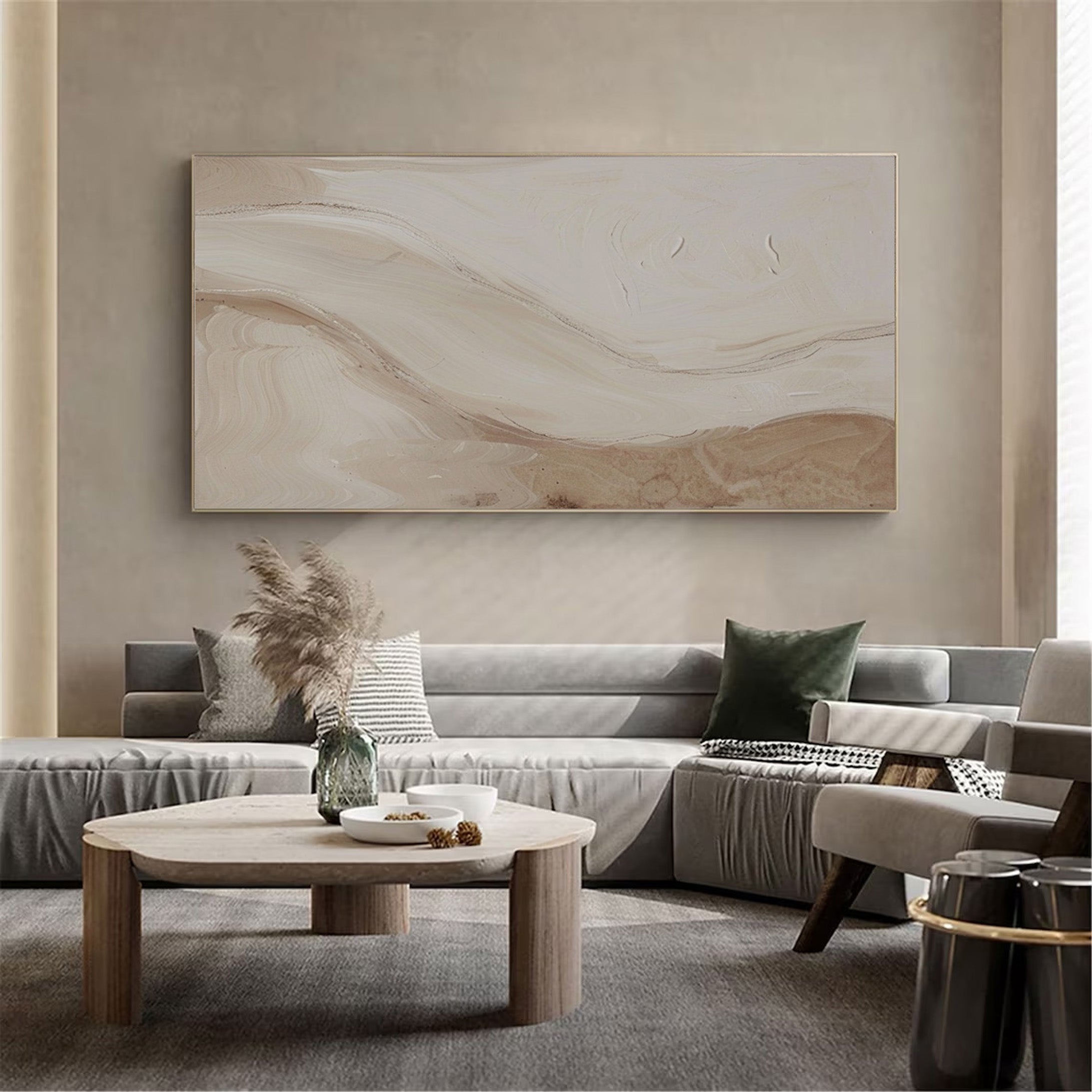 Beige & Brown Abstract Painting #BBA 038