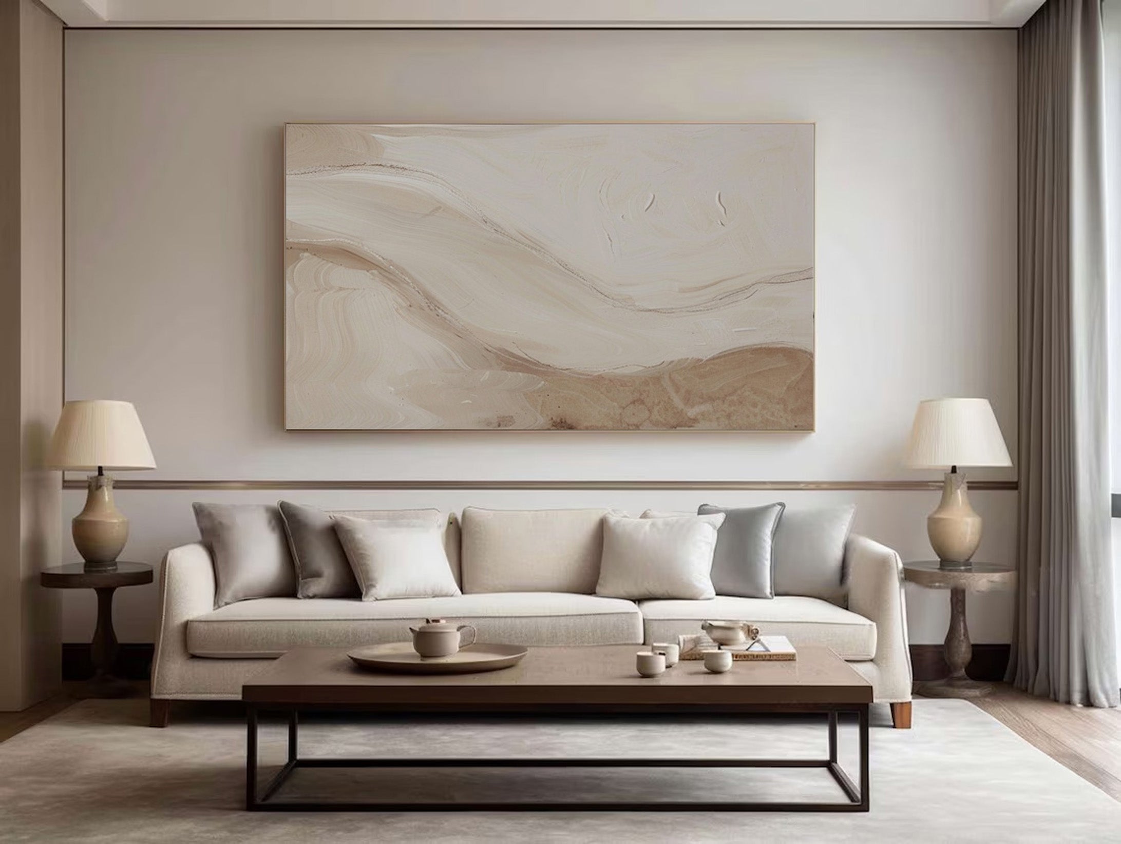 Beige & Brown Abstract Painting #BBA 038