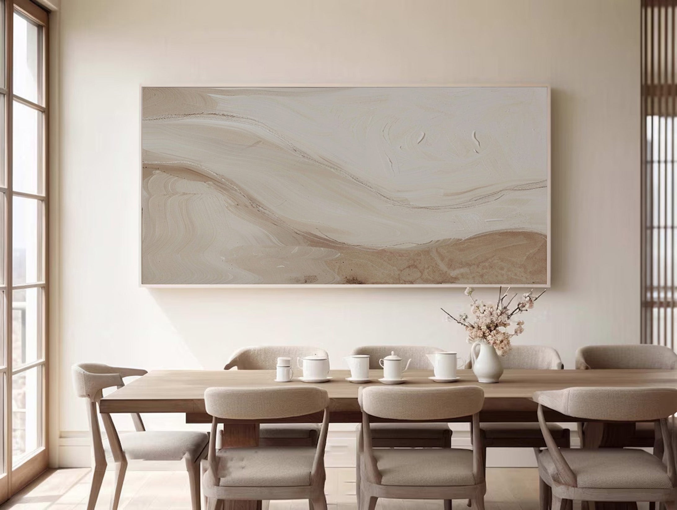 Beige & Brown Abstract Painting #BBA 038