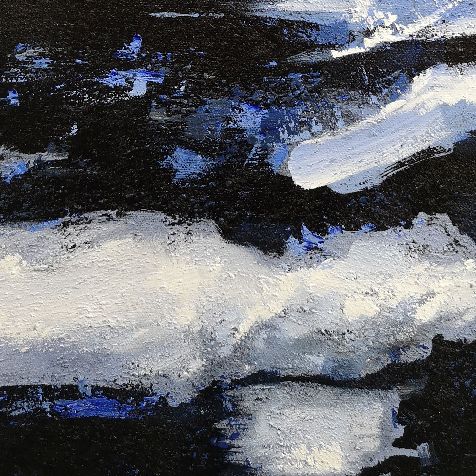 Deep Blue Blakc Abstract Painting #IS26