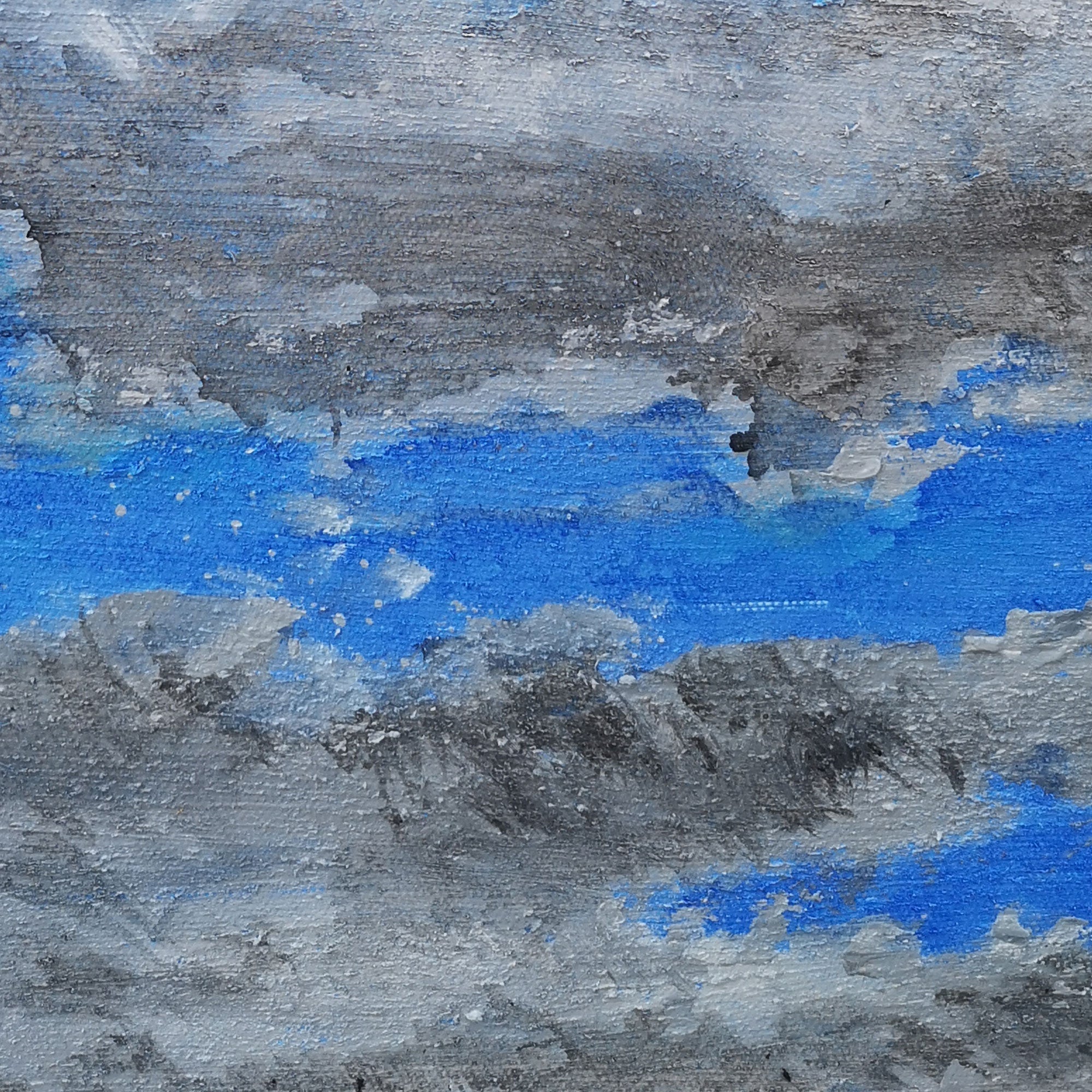 Square Blue Abstract Painting #IS50