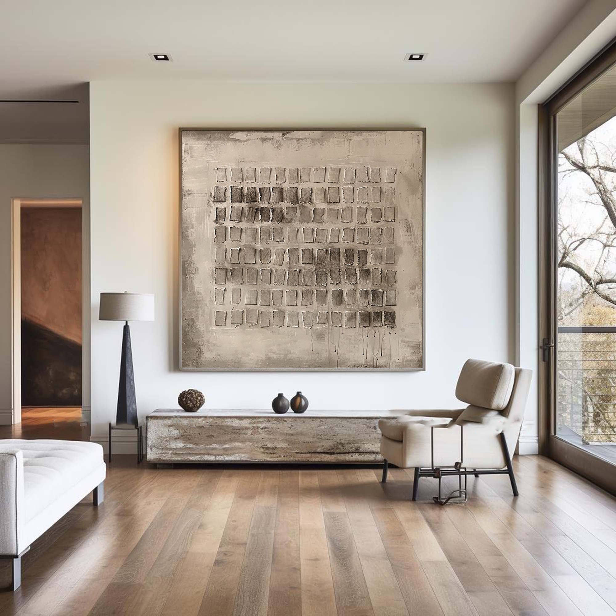 Beige & Brown Abstract Painting #BBA 044