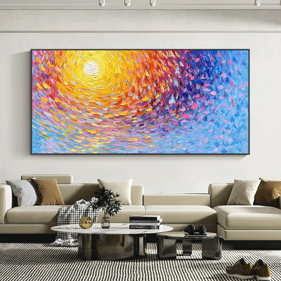Dynamic Swirl Abstract Wall Art with Vibrant Colors #BGA 045