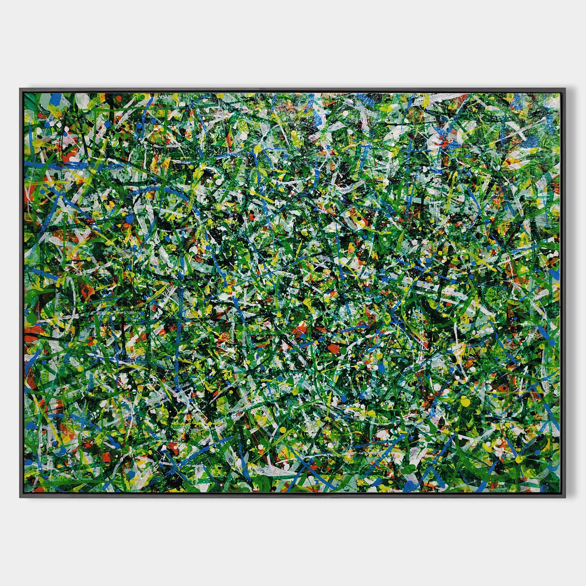 Green Horizontal Abstract Art #IS78