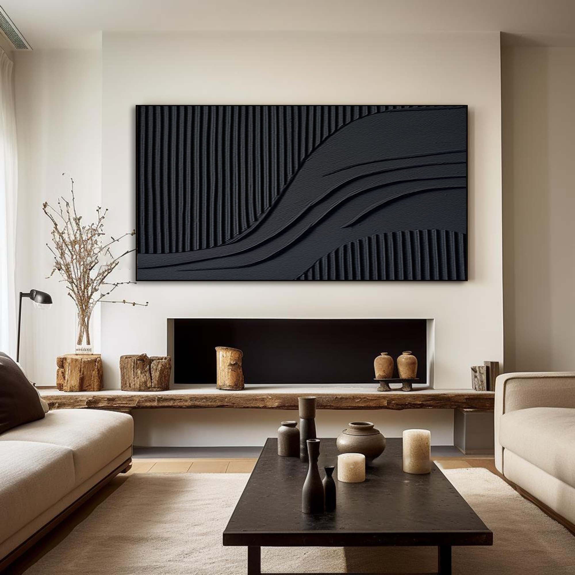 Black Minimalist Painting #BM 055