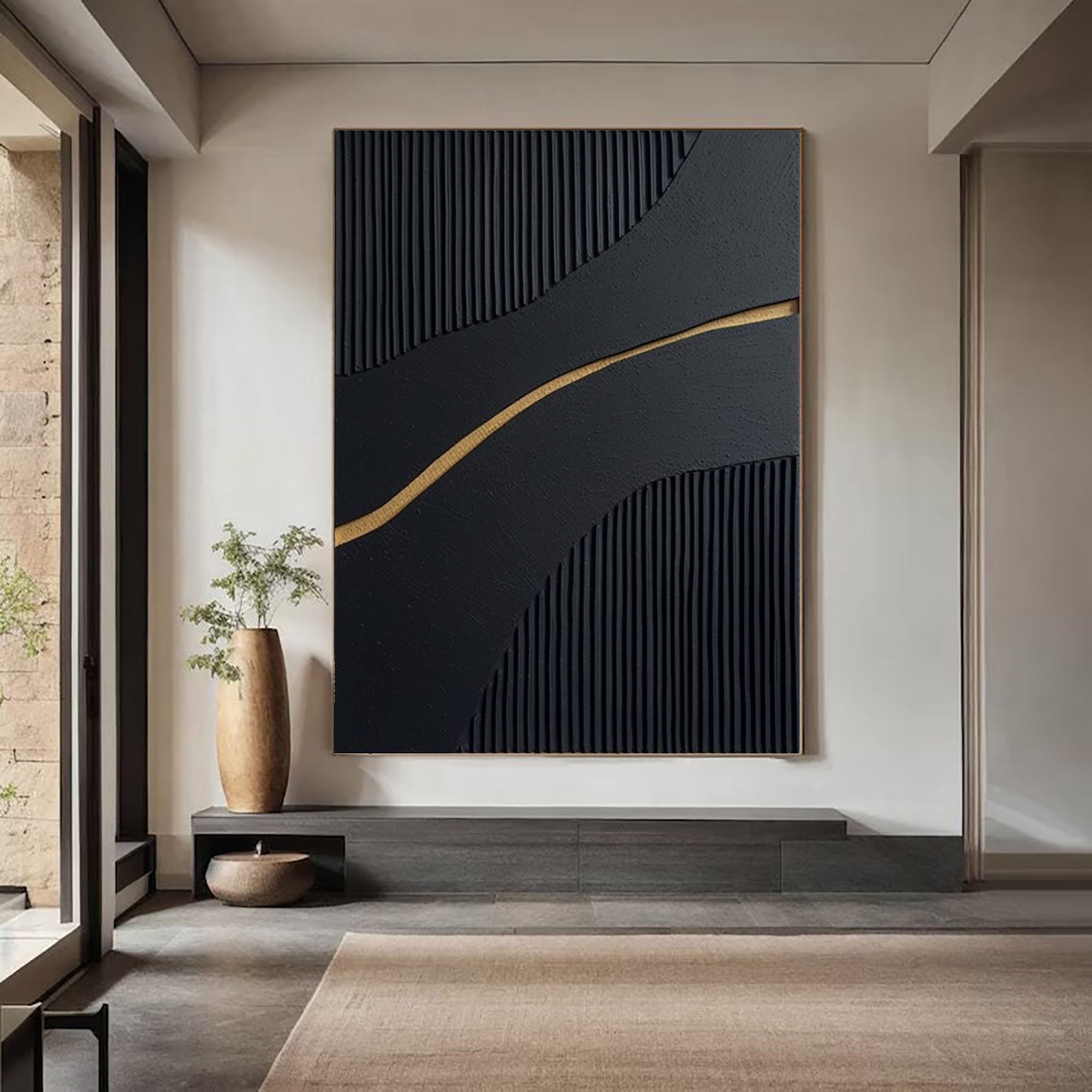 Black Minimalist Painting #BM 065