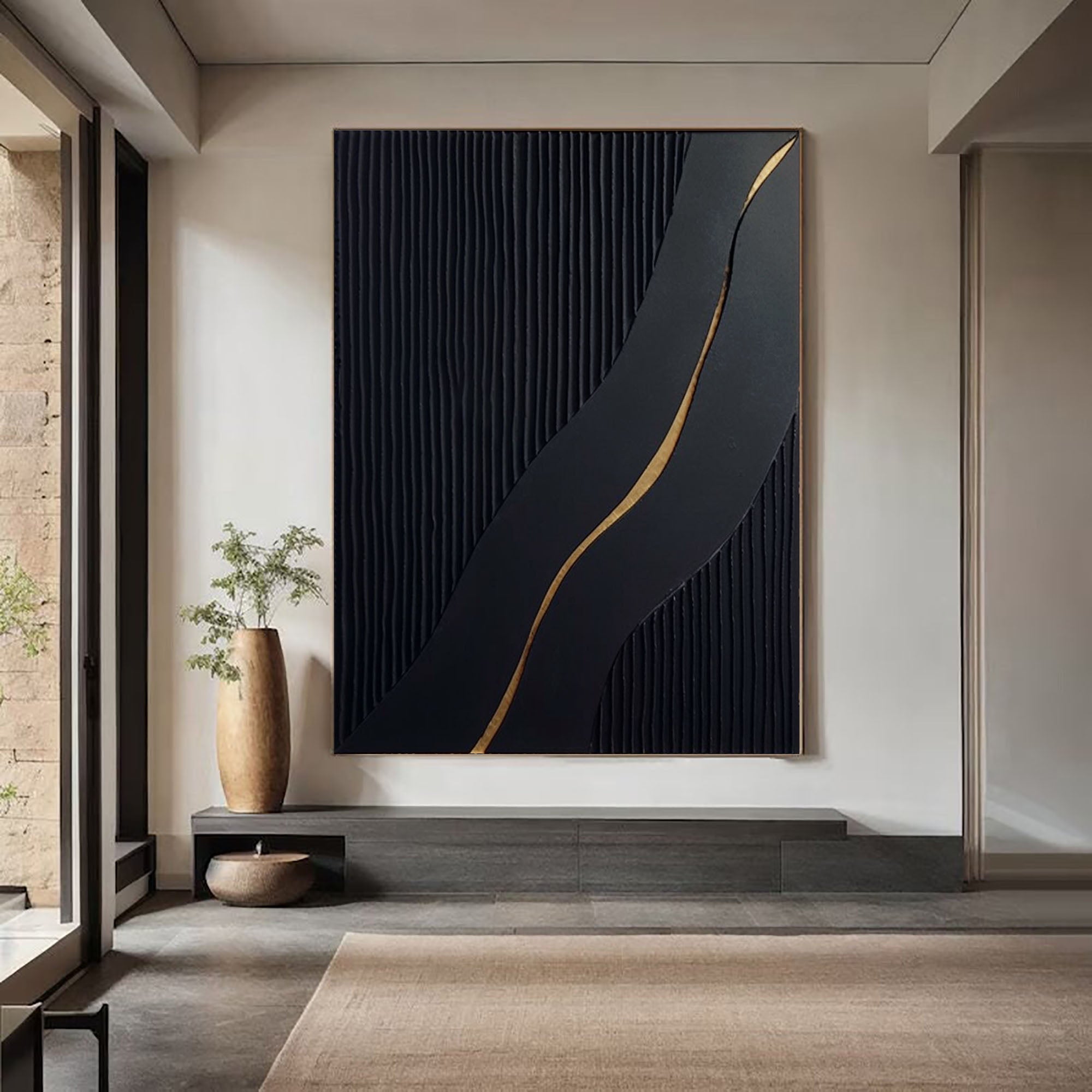 Black Minimalist Painting #BM 064