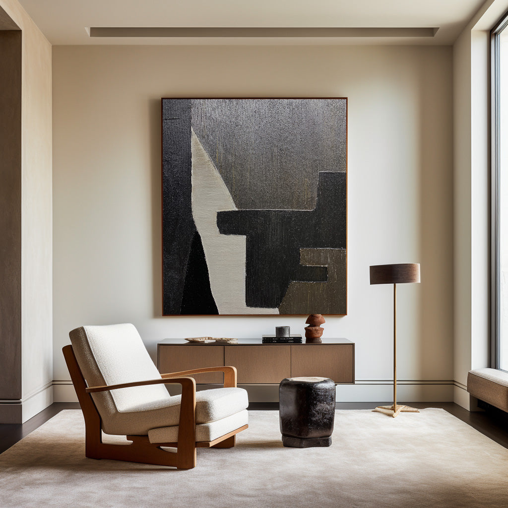 Peinture abstraite noir et marron #ABAV190