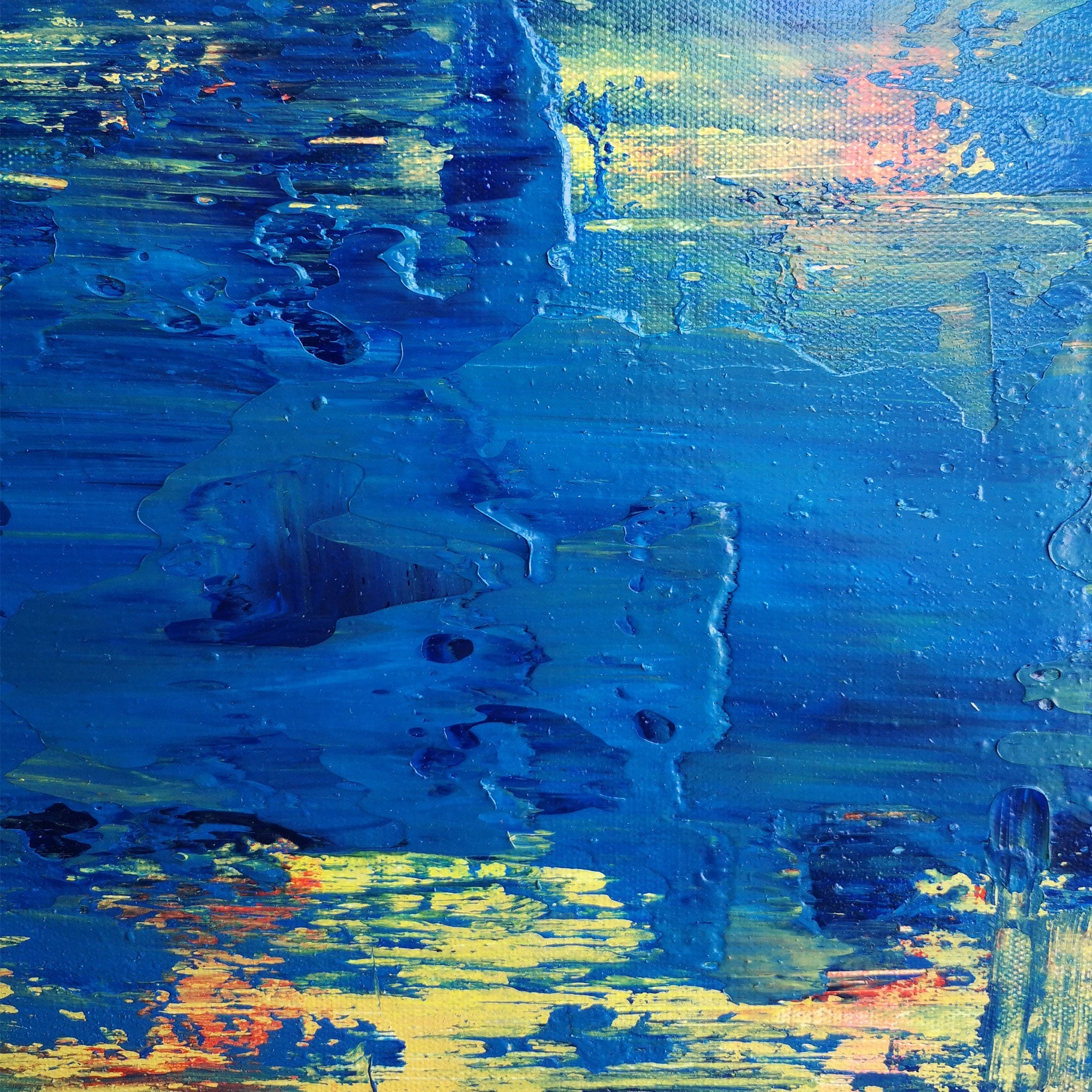 Blue Yellow Abstract Art #IS08