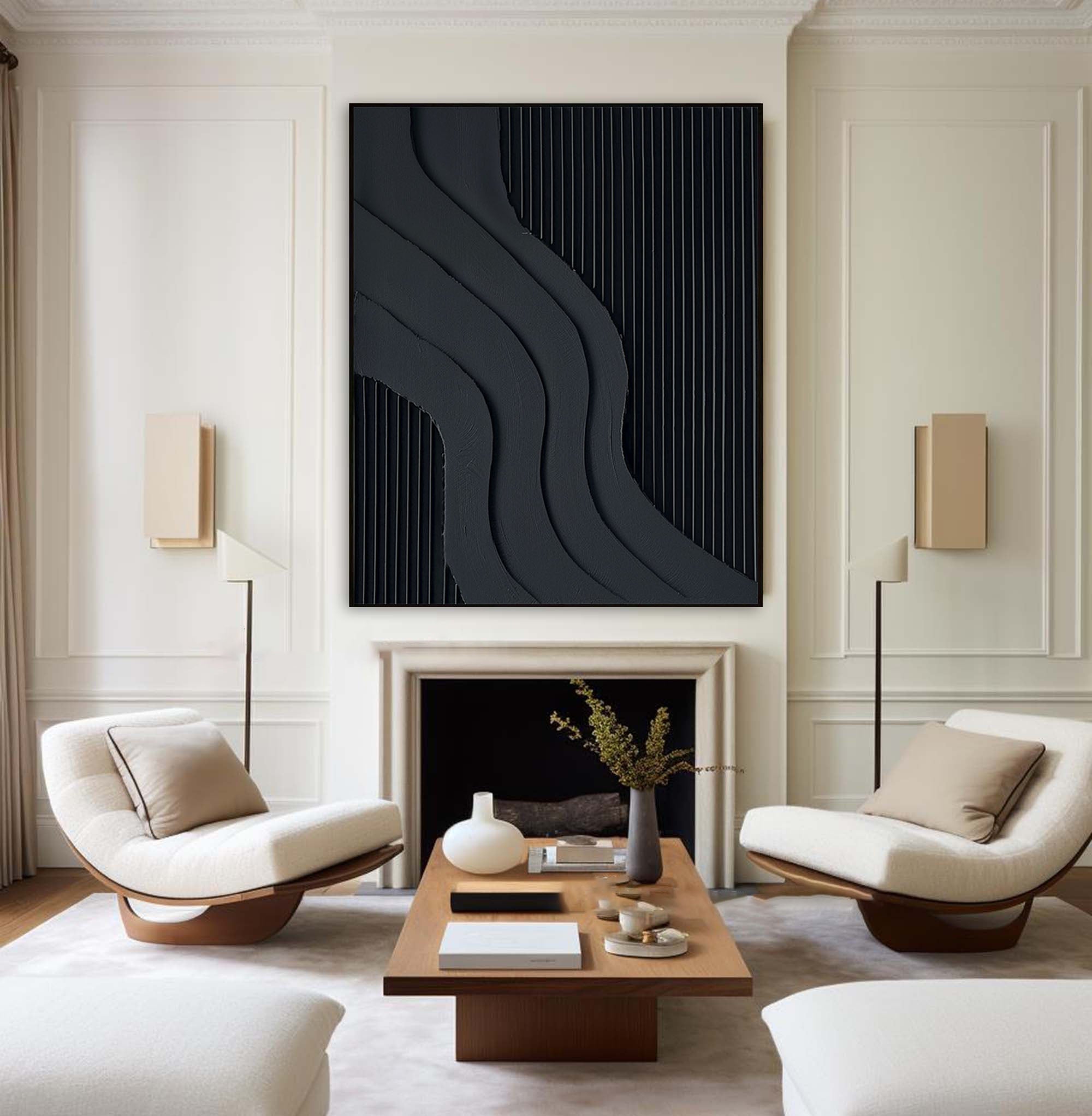 Black Minimalist Painting #BM 050