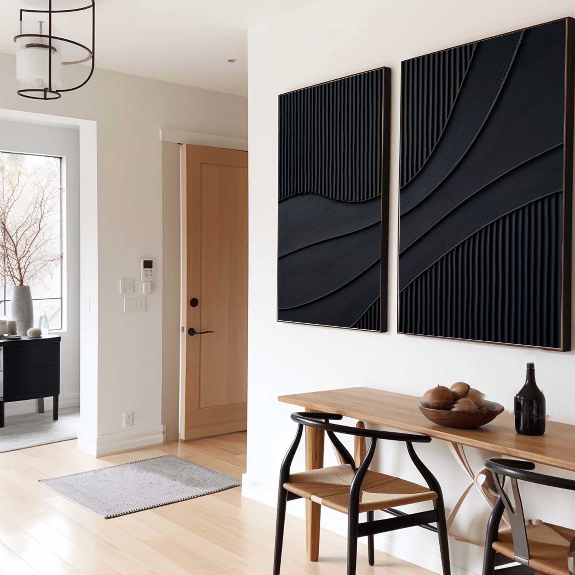 Black Minimalist Painting Set Of 2 #BMS 007