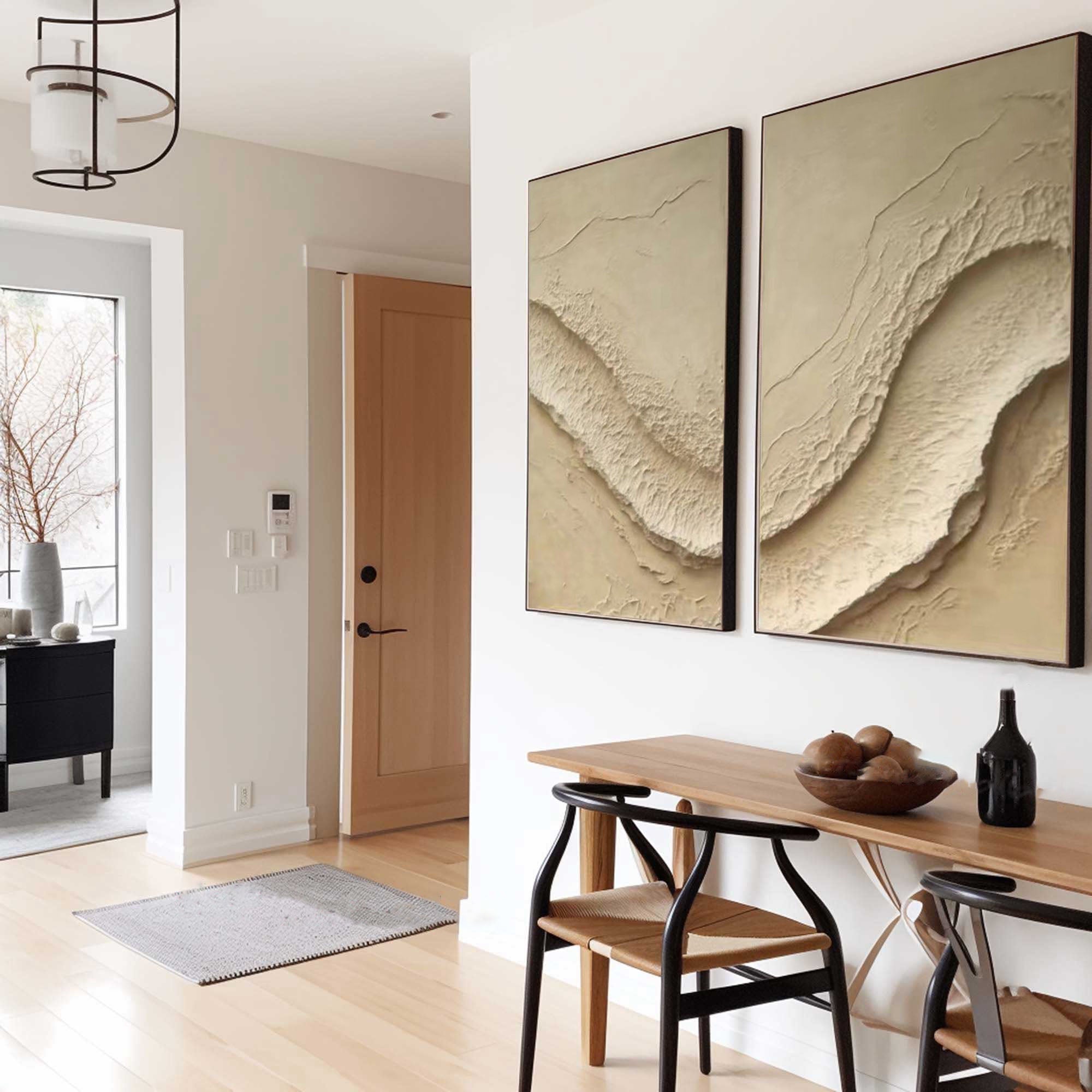 Abstract Beige Texture Wall Art Set #BBS 019